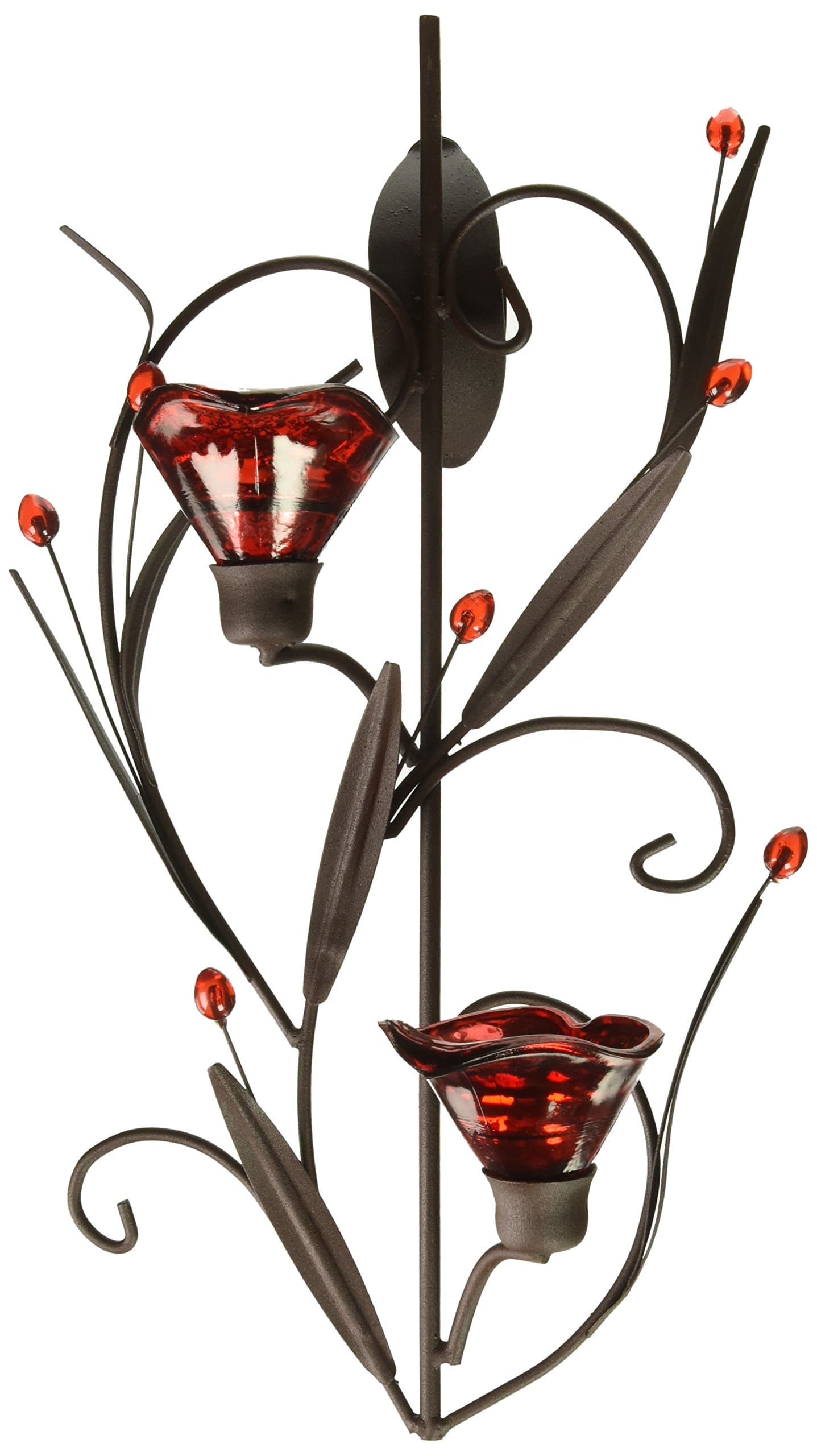 Gifts & Decor Ruby Blossom Tealight Candle Holder Wall Sconce Decor