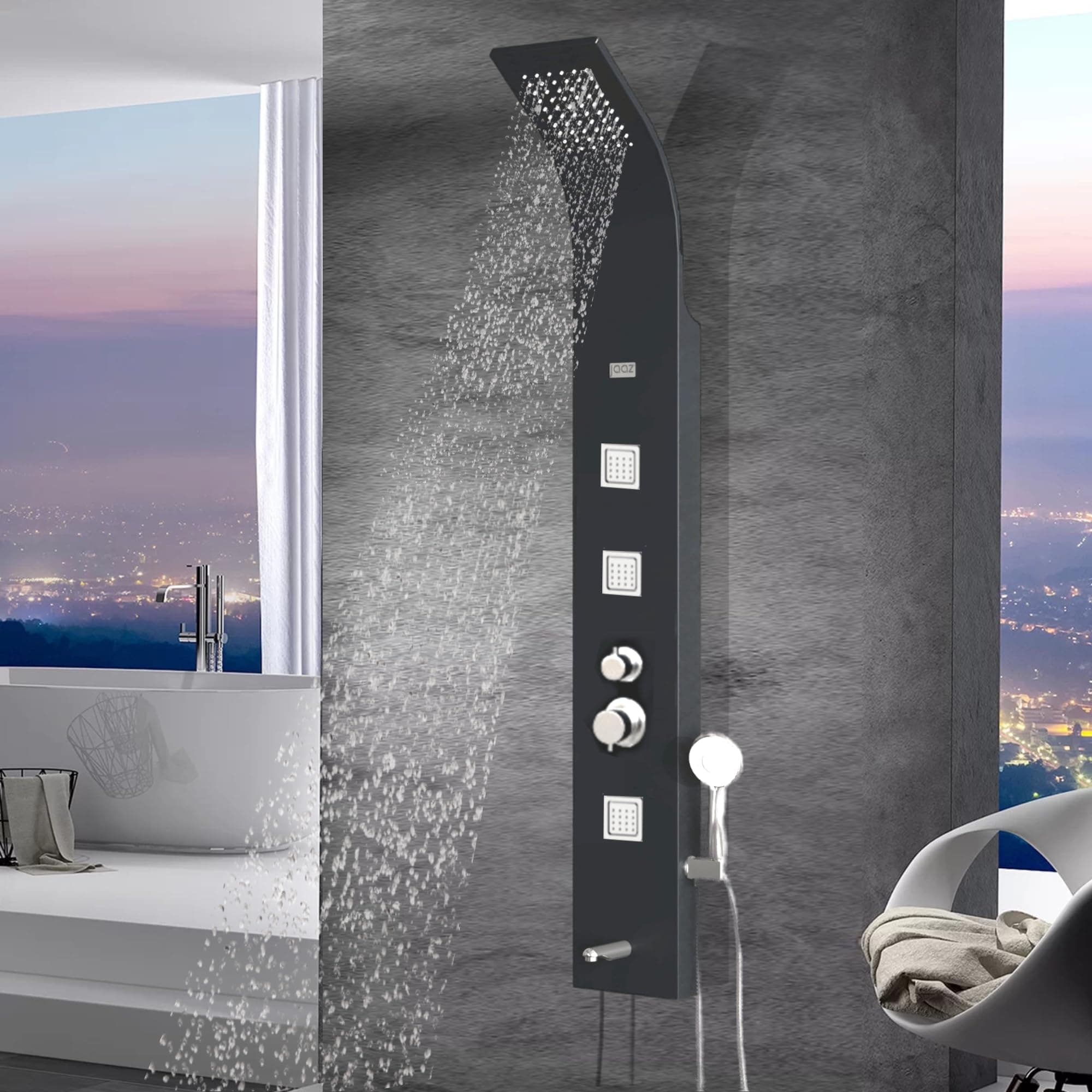 Jaaz Aluminium Shower Panel (Standard Size, Imperial Black)