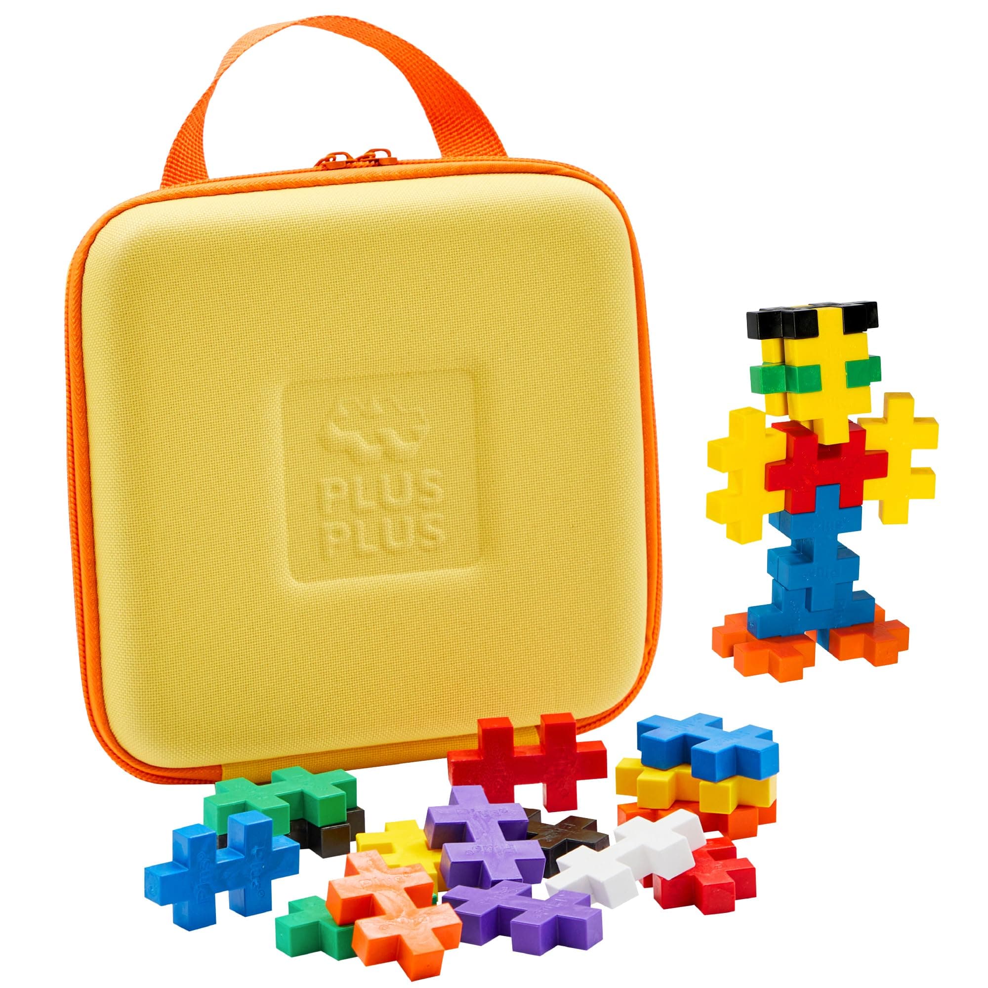 PLUS PLUS Big - Travel Case w/ 15 Big Pieces - Interlocking Large Puzzle Building Blocks, Quiet Stem Toys for Toddlers - Gifts for Boys & Girls