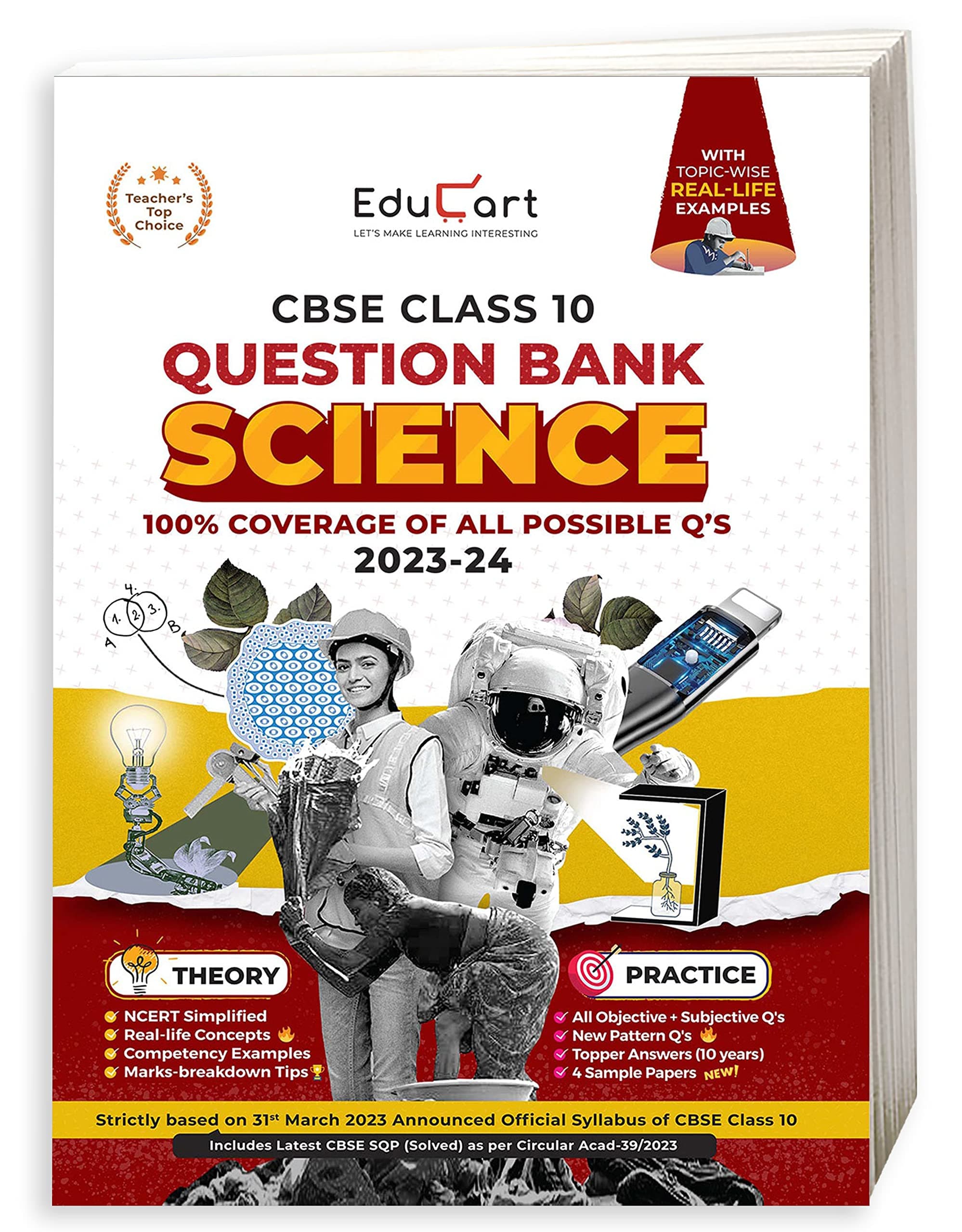 (OLD) Educart CBSE Class 10 SCIENCE Question Bank 2023-24 (NCERT based reference book 2024) Paperback – 20 March 2023