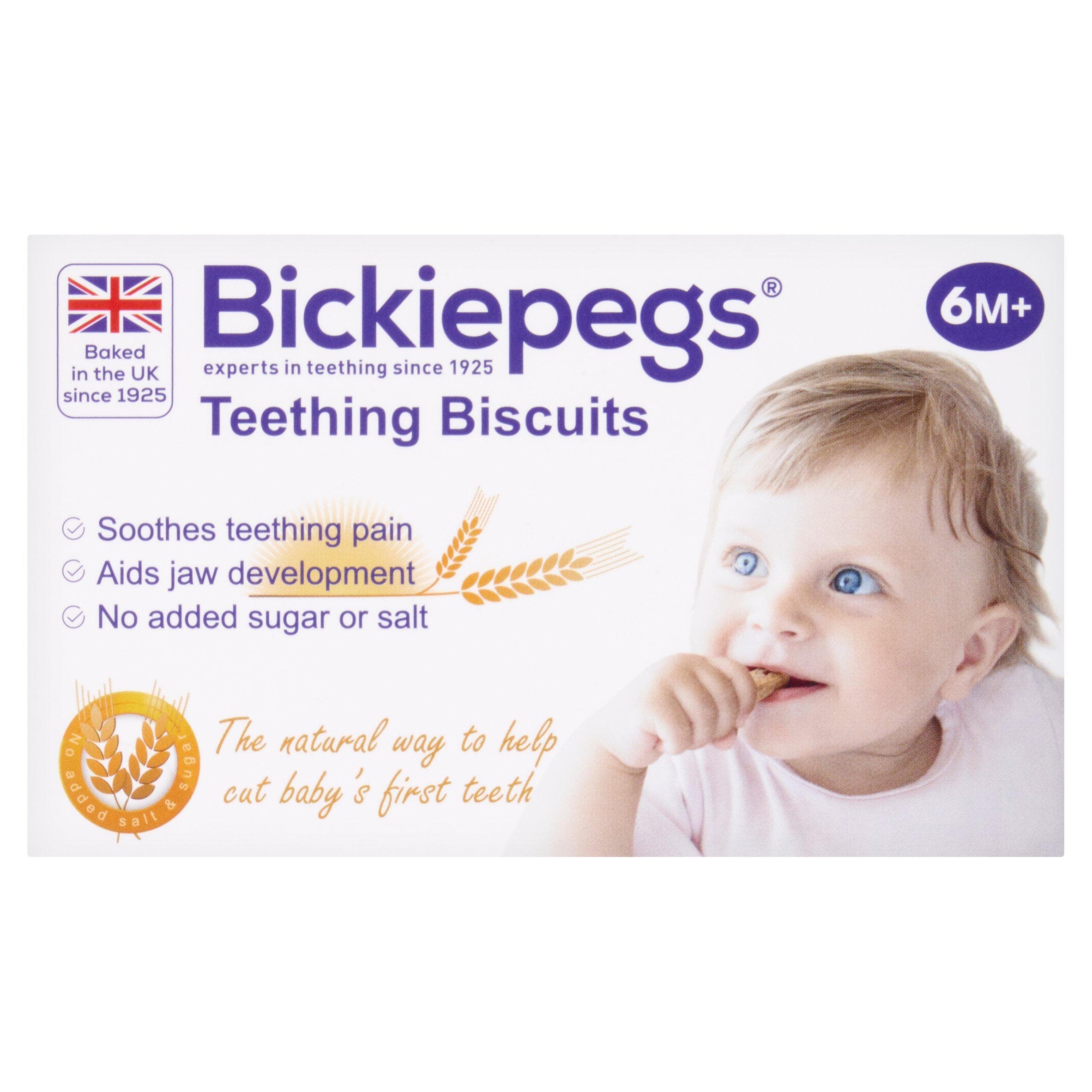 Bickiepegs Teething Biscuits 6-36 Months, 9 Biscuits, Natural Teething Remedies for Teething Relief, Dairy-Free Teething Rusks for Babies and Toddlers (1Pack)