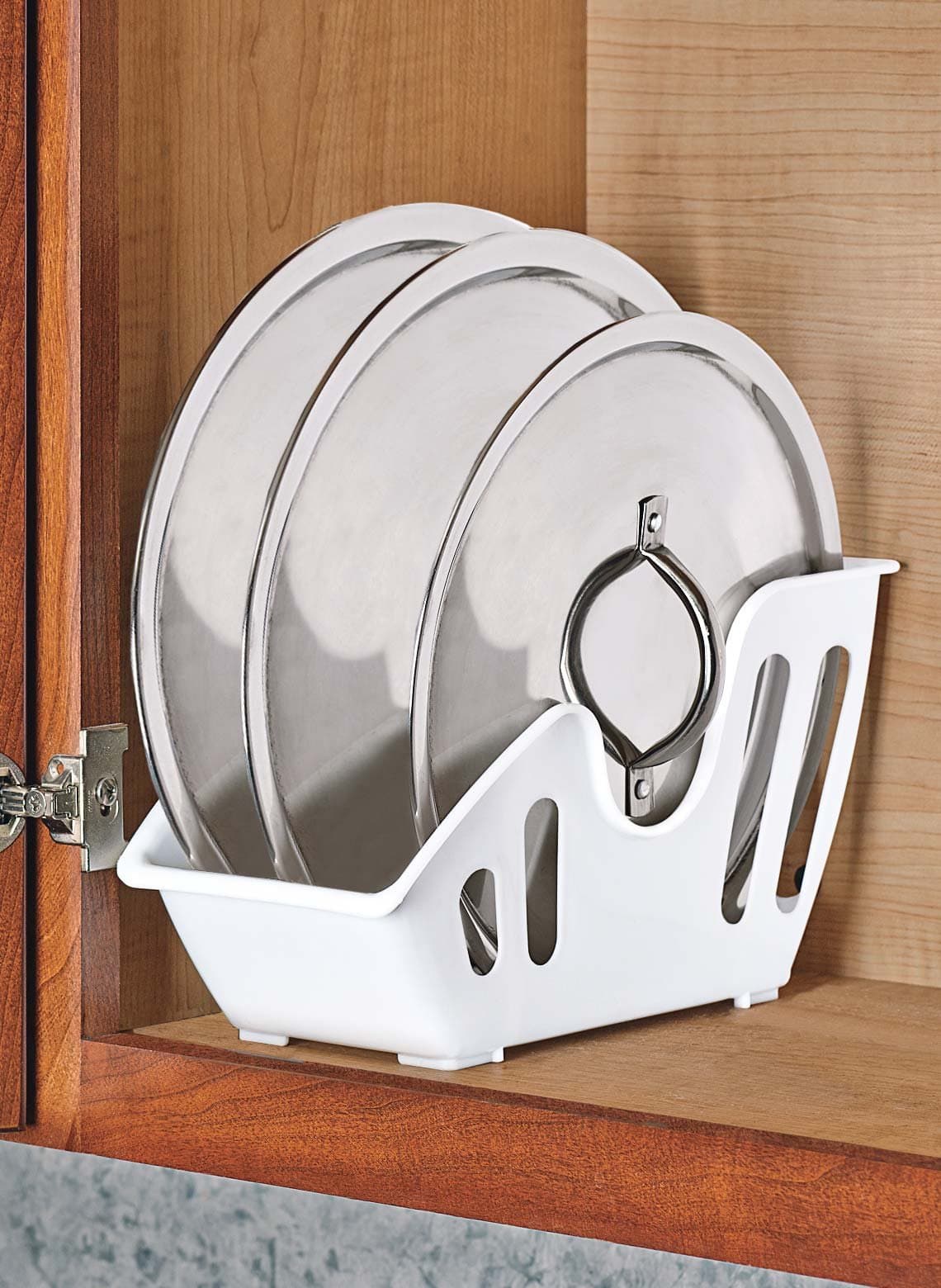 Kitchen Pot Lid Organizer Holds up to 4 Lids