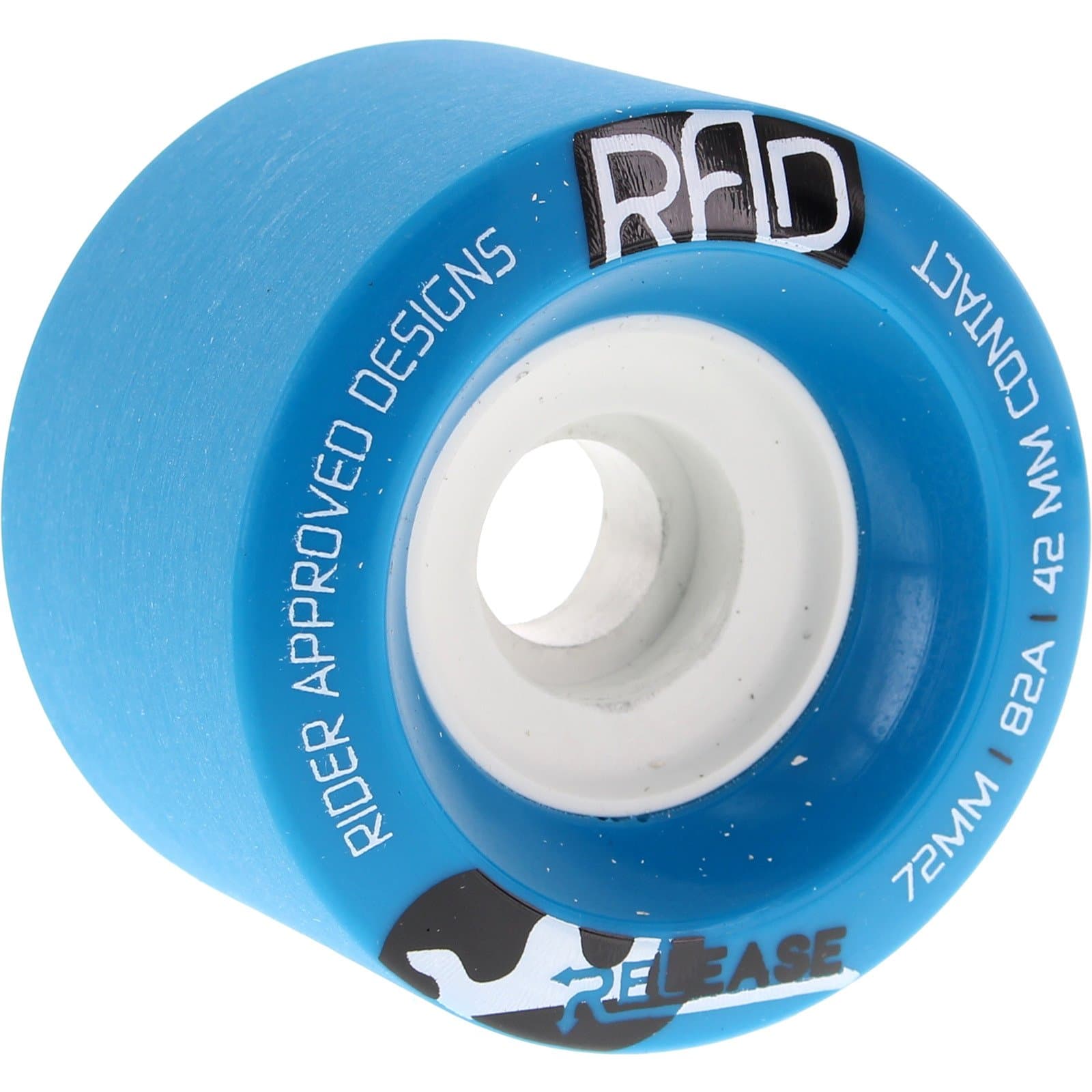 RAD Wheels Release Blue / White Skateboard Wheels - 72mm 82a (Set of 4)