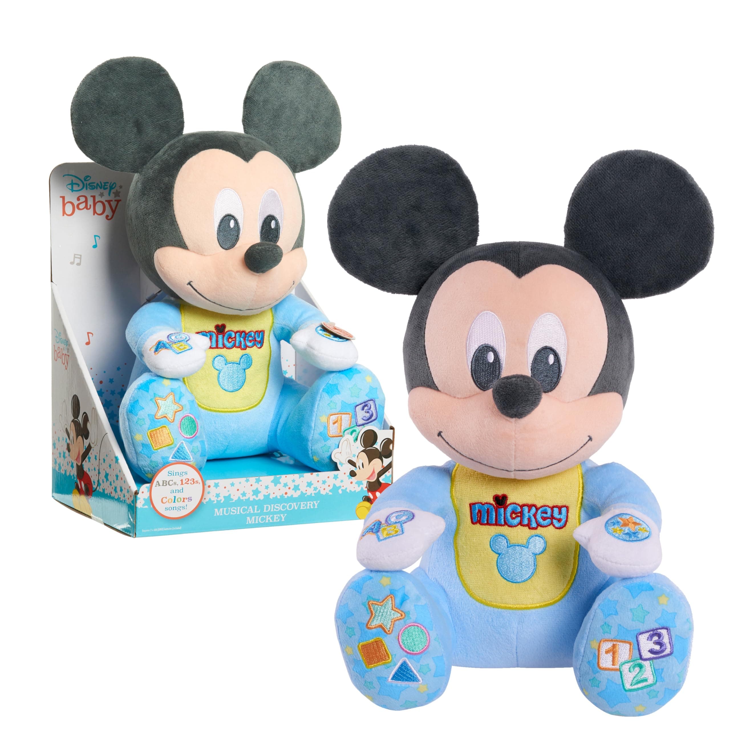 Disney Baby Musical Discovery Interactive Plush Mickey Mouse, Features Mickey Phrases, Kids Toys for Ages 06 Month by Just Play