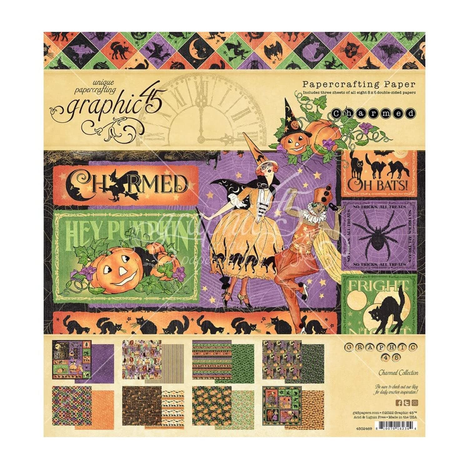 Graphic 45 Double-Sided Paper Pad 8"X8" 24/Pkg-Charmed