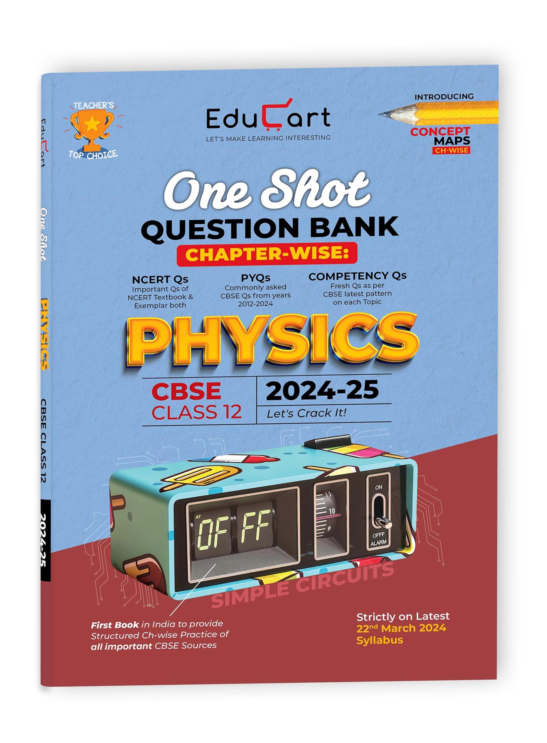 Educart CBSE Class 12 PHYSICS One Shot Question Bank 2024-25 (for 2025 exam) Paperback – 19 May 2024