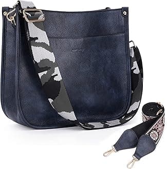 HKCLUF Crossbody Bags for Women Designer Leather Hobo Handbags With 2 Adjustable Leopard Guitar Strap Shoulder Bucket Bags