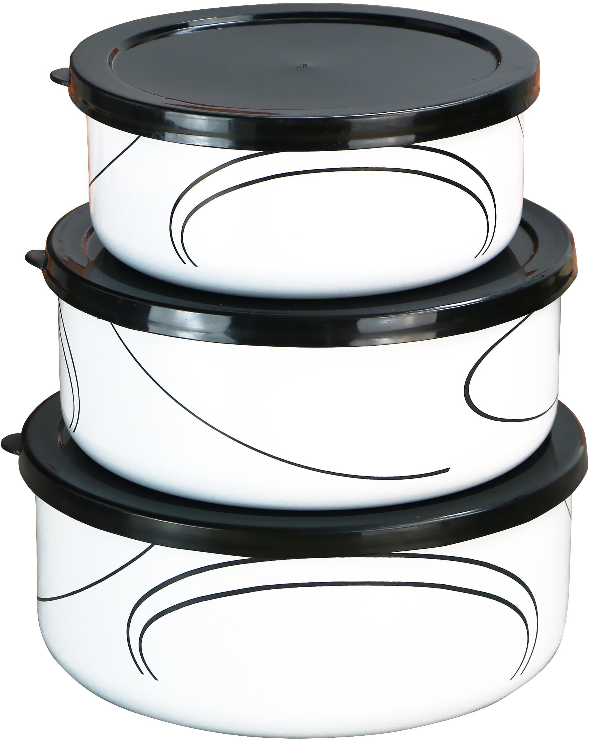 Corelle Coordinates by Reston Lloyd 6-Piece Enamel on Steel Bowl/Storage Set, Simple Lines