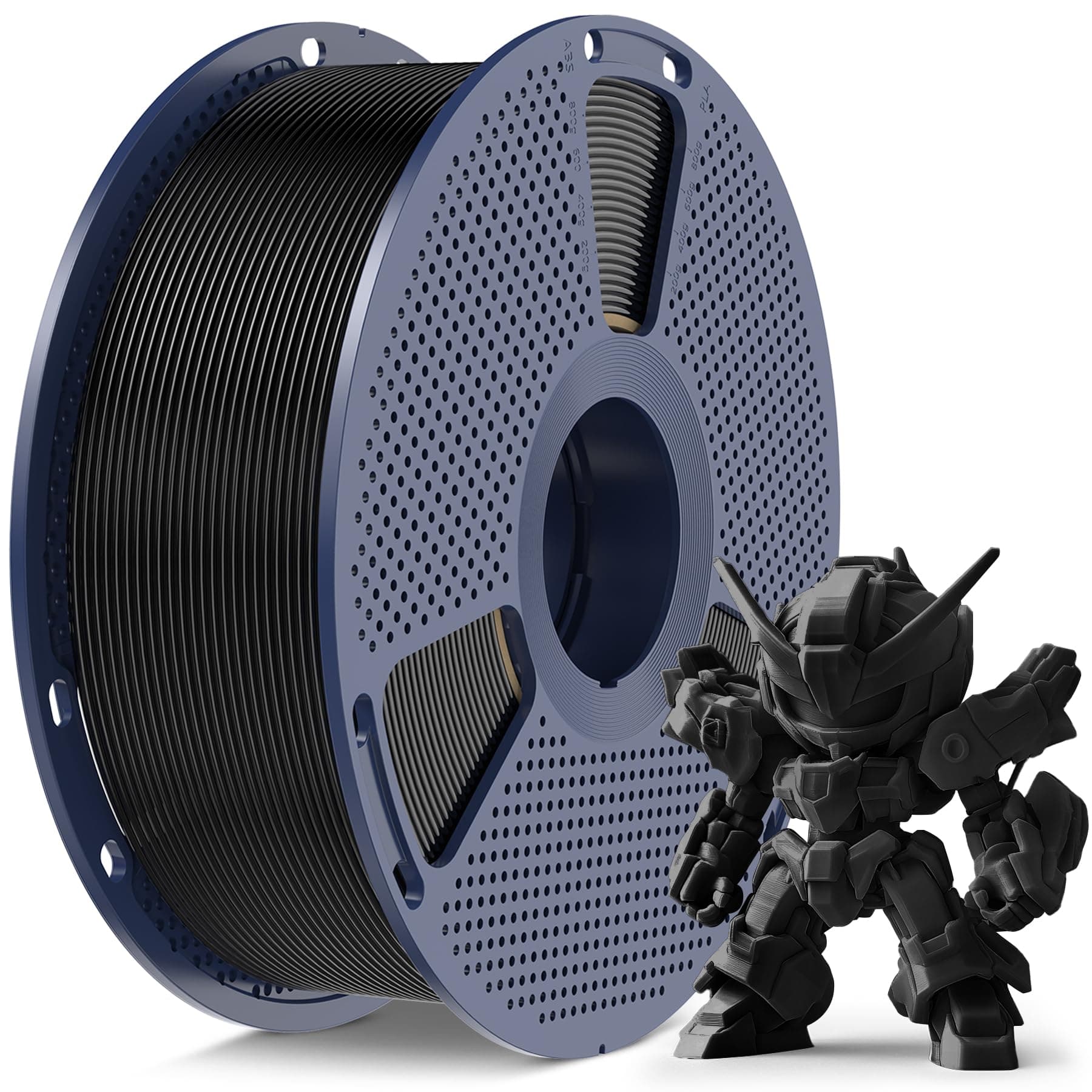 High Speed PLA Meta Filament, 1KG PLA 3D Printer Filament 1.75mm, Tougher Neatly Wound 3D Filament, Dimensional Accuracy +/- 0.02 mm, Fits for Most FDM 3D Printers, 1KG Spool(2.2lbs), Black