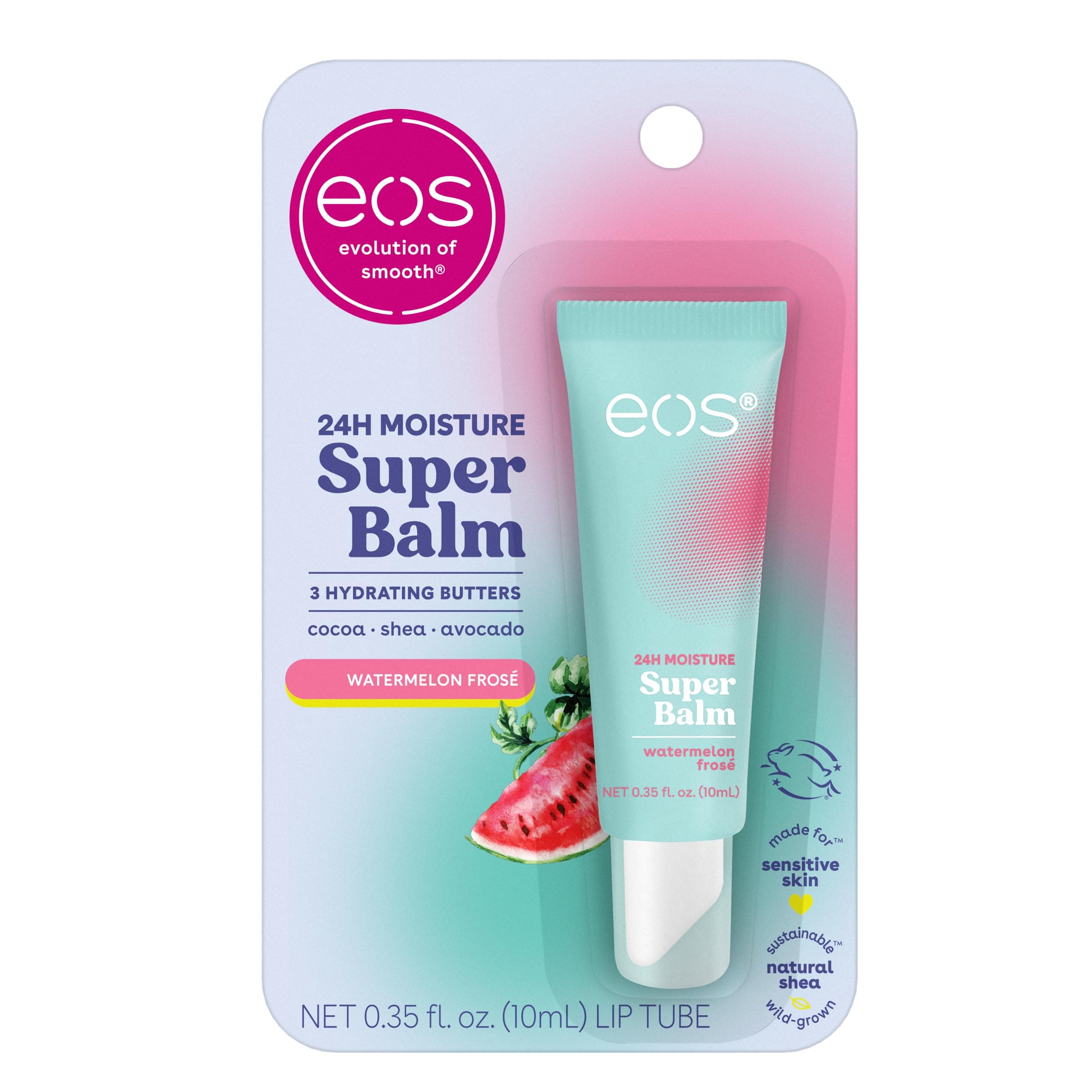 24H Moisture Super Balm - Watermelon Frosé, Day or Night Lip Treatment, Made for Sensitive Skin, Lip Balms & Moisturizers, 0.35 fl oz