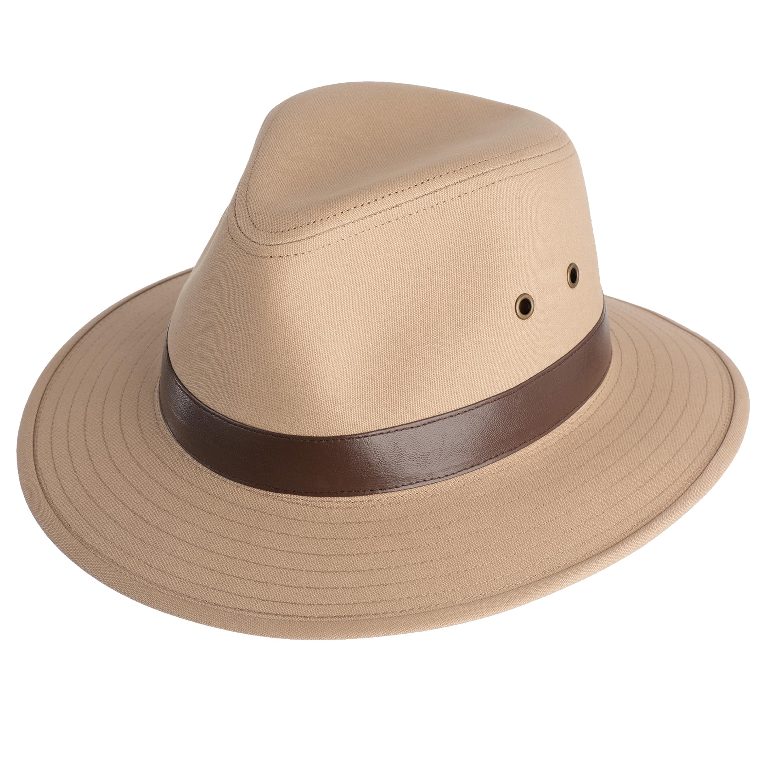 Sherwood Safari Hat - Cotton Outdoor Hat with Side Eyelets - Low Crown and Chin Cord – Perfect for Outdoor