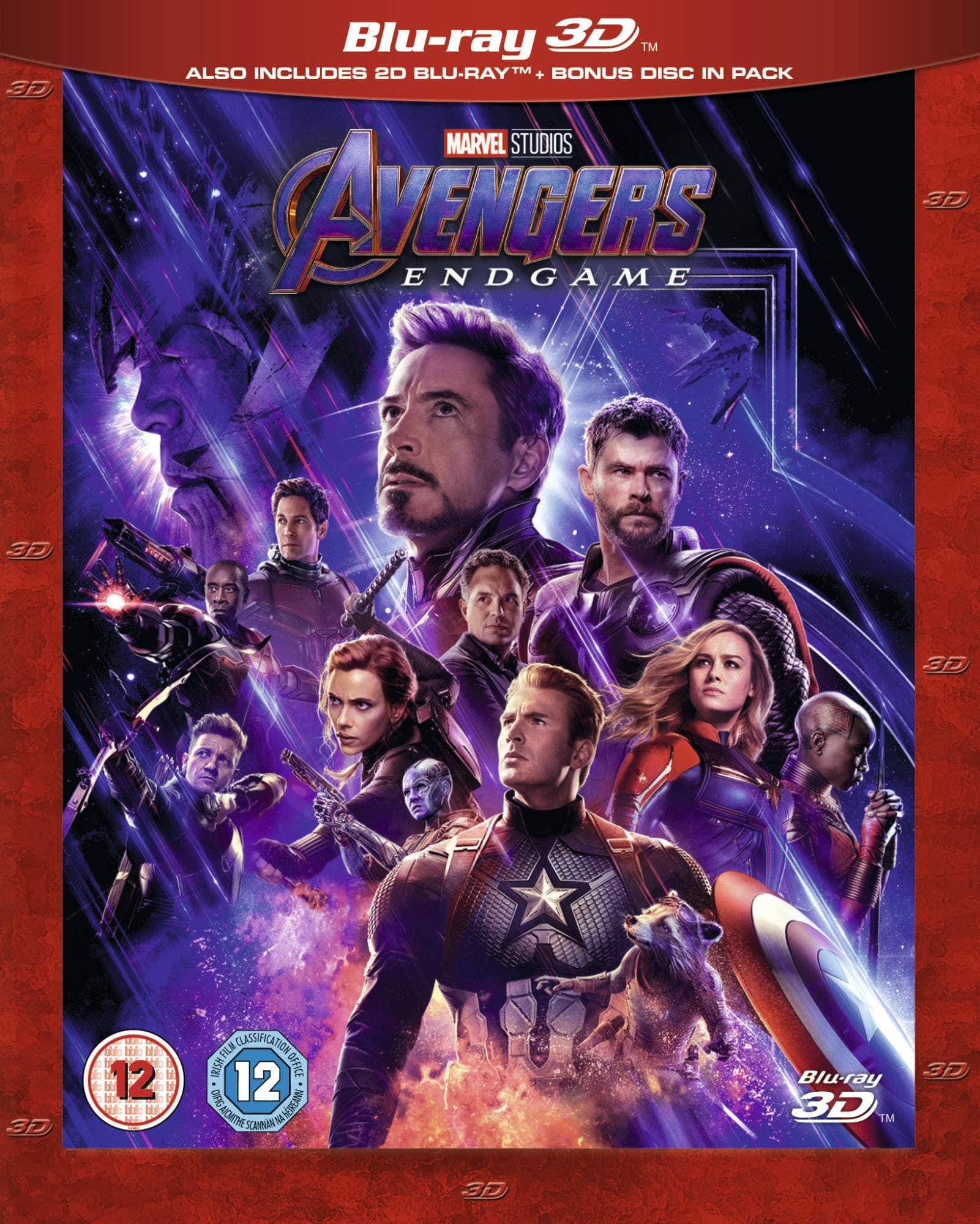 Avengers: Endgame 3D BLU RAY + 2D BLU RAY+ BONUS DISC (UK IMPORT ALL REGIONS ) 3 DISC SET