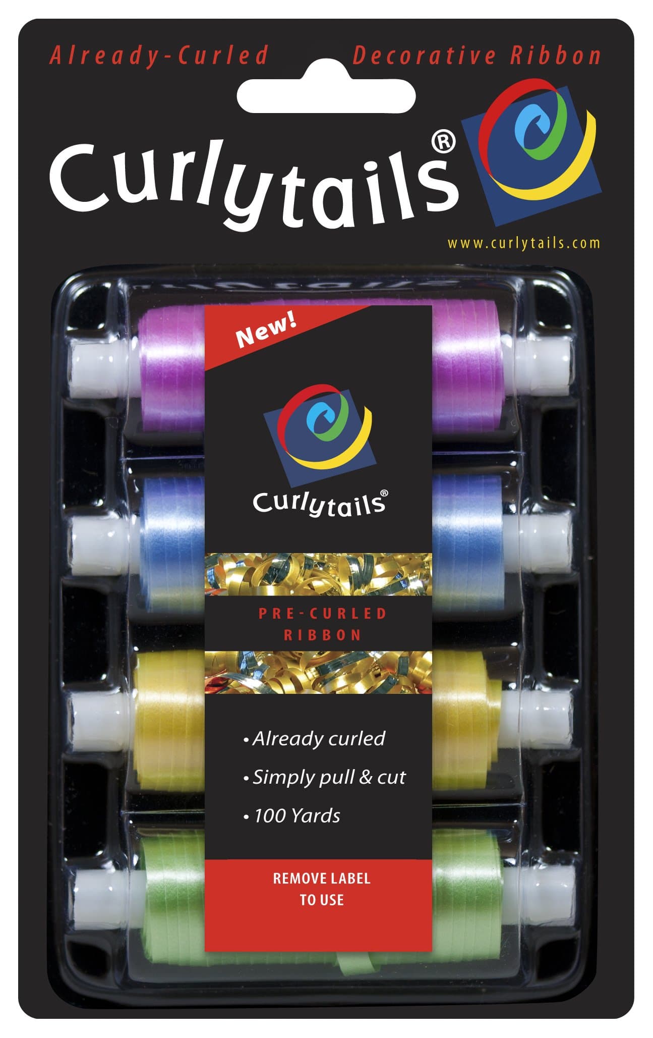 Curlytails Pre-Curled Ribbon, Pastel Pack