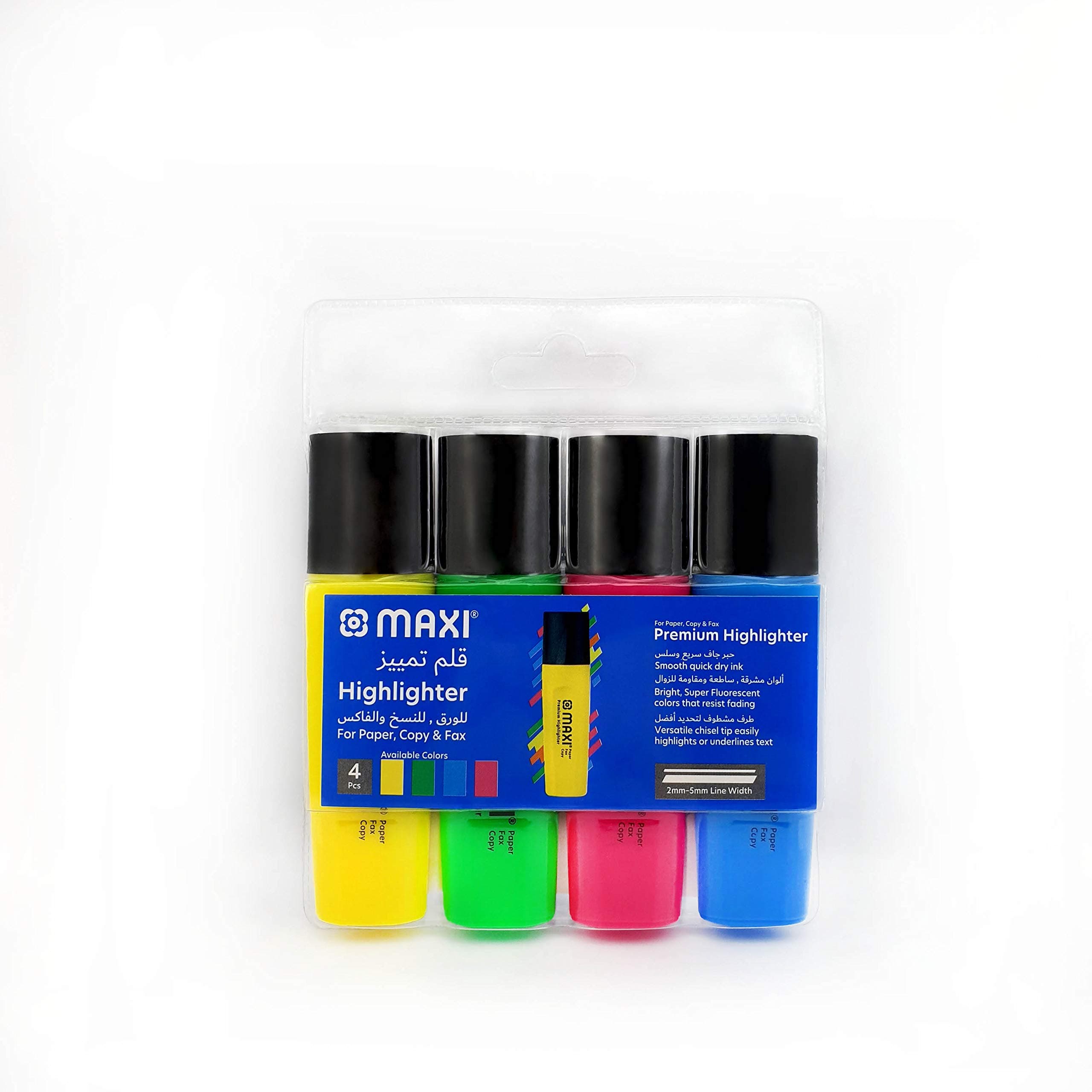 SUPER-FLUORESCENT HIGHLIGHTER WALLET OF 4, 50/4