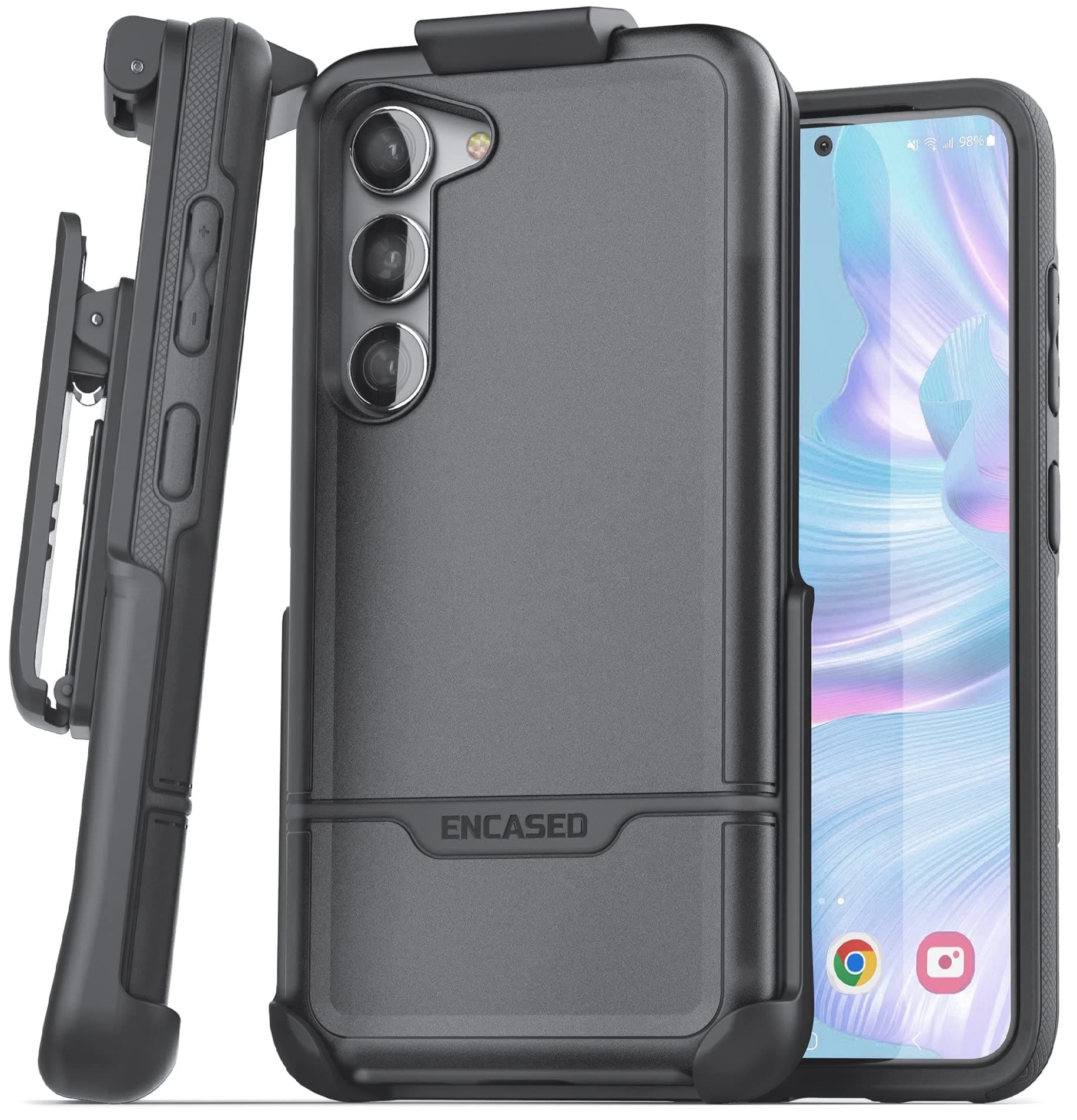 Shockproof Belt Case Designed for Samsung Galaxy S23 Case with Holster Clip - Military Grade 10Ft Rugged Protection (Rebel Series) (S23)