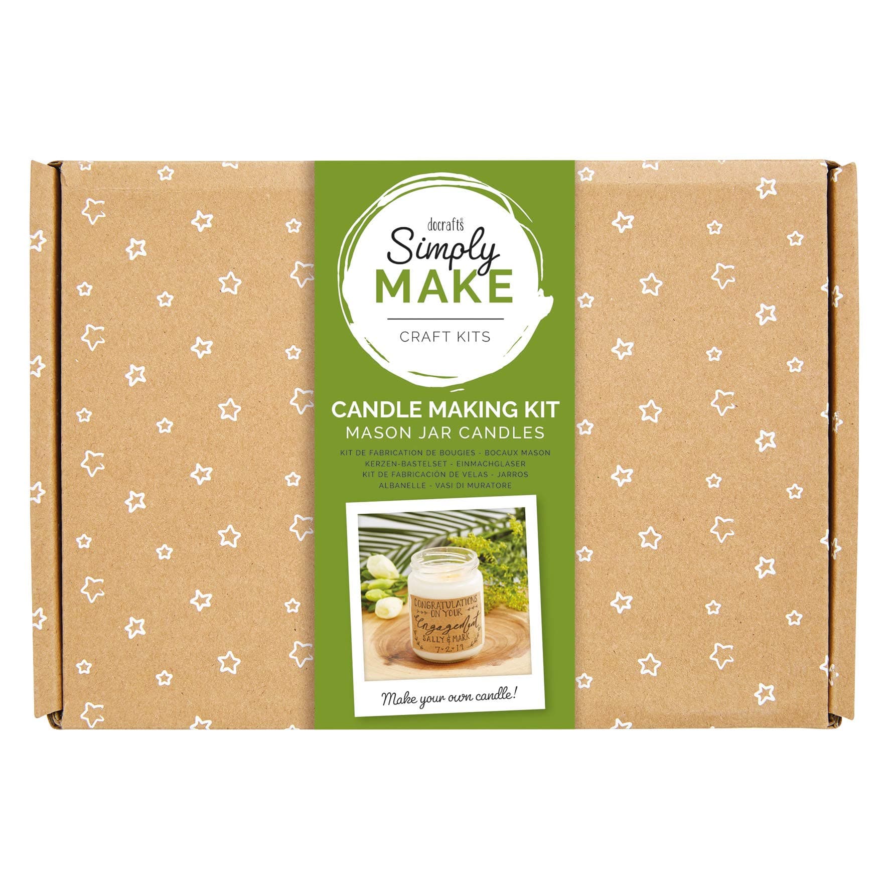 Simply Make, DSM 106028, Soy Candle Making Kit, Pack of 6 Make Your Own Mason Jar Candles by docrafts