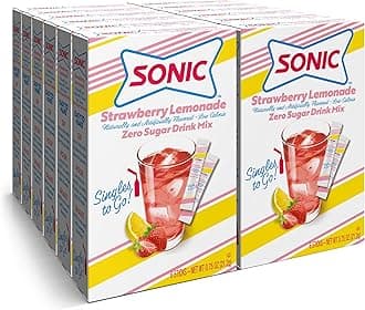 Sonic Go Powdered Drink Mix, Strawberry Lemonade, 6 Sticks Per Box, 12 Boxes (72 Sticks tal)