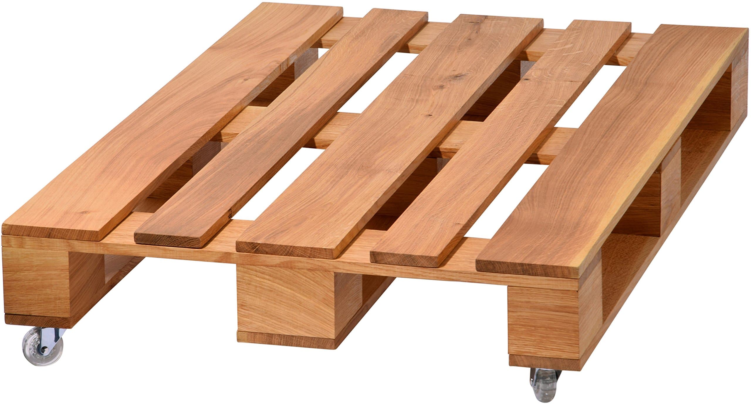 doLuxe 29760E Design Oak Extending Table on Wheels Spatula Palette Furniture Coffee Table with Wheels, 108 x 72 x 19 cm wood Oiled