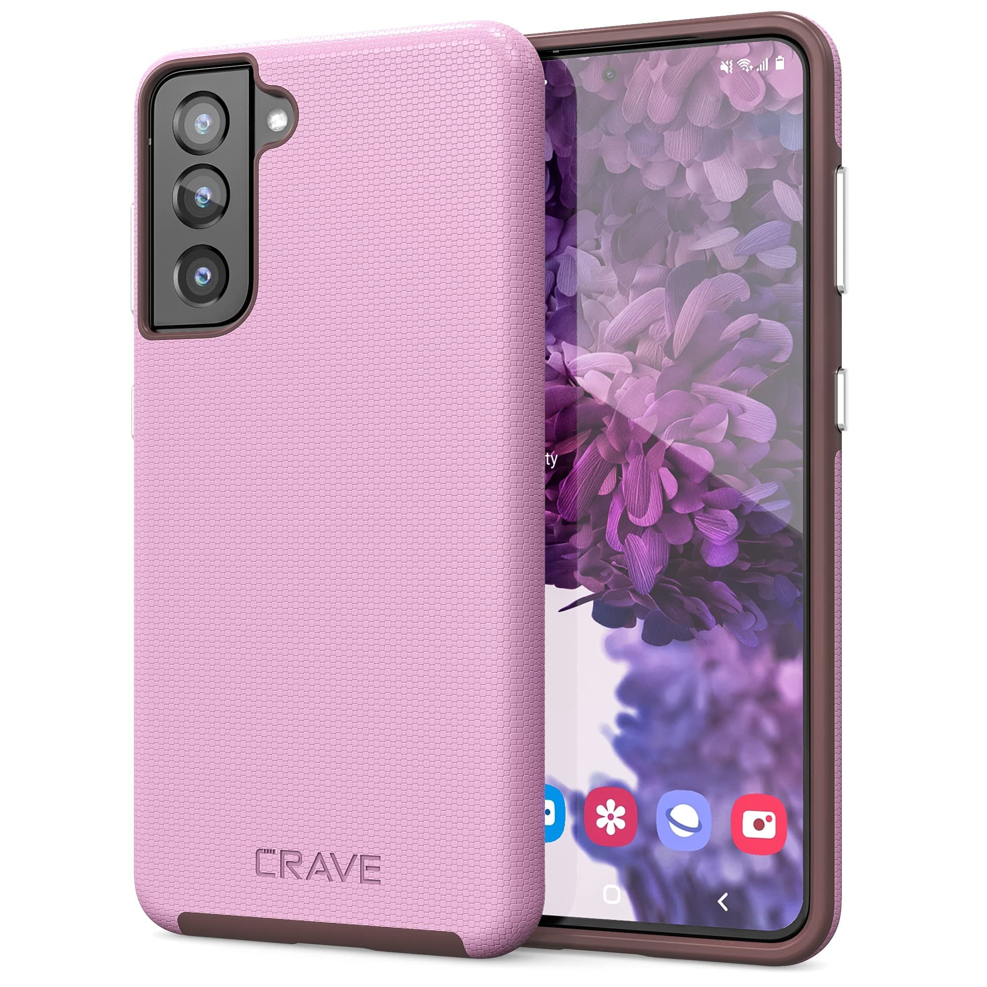 CraveDual Guard for Galaxy S21 Case, Shockproof Protection Dual Layer Case for Samsung Galaxy S21, S21 5G (6.2 inch) - Lilac
