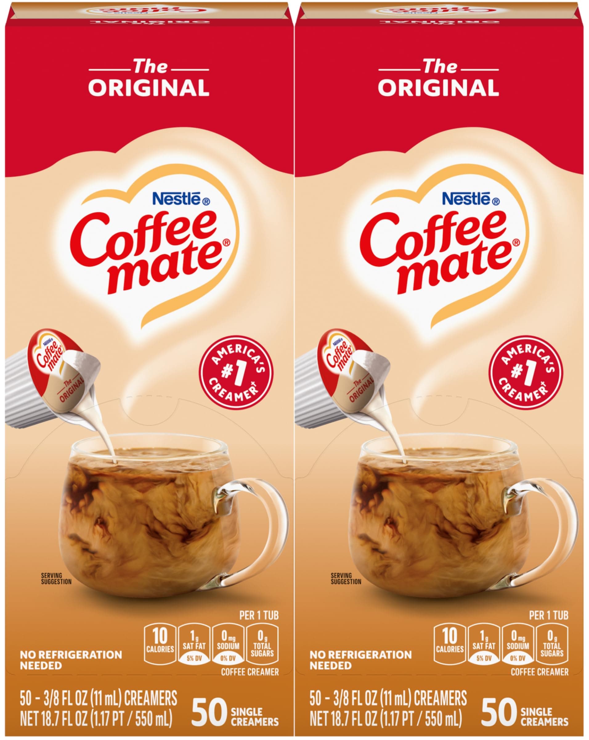Nestle Coffee mate Liquid Creamer Original 2-pack; 50 Count Each
