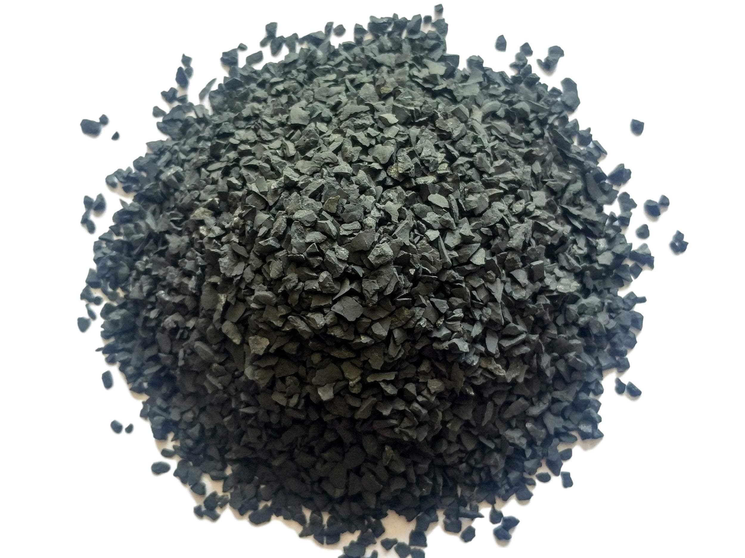 Black Shungite Crushed Chips - Large Sand - 100% Authentic Russian Stone - Healing Gemstones - Crafts & Orgonite Supply (4 oz (1/4 Lb))