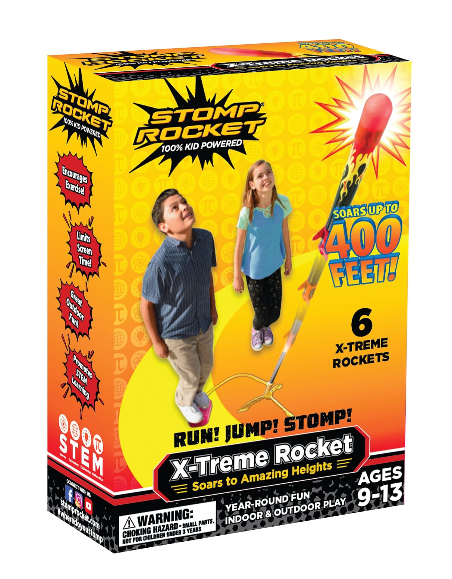X-Treme Performance Launcher - Soars up to 400 Ft - 6 Extreme Height and Adjustable Launcher Stand - Fun Outdoor Toy and Gift for Boys or Girls Age 9+ Years Old