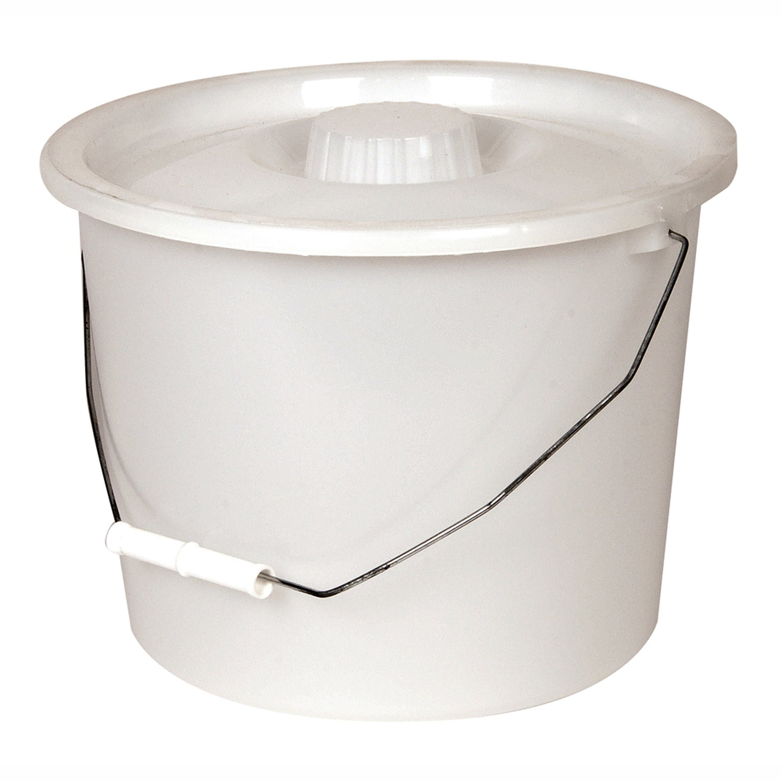 Commode Bucket with Lid and Handle, Gray, 10 Quart with 2.5 Gallon Capacity