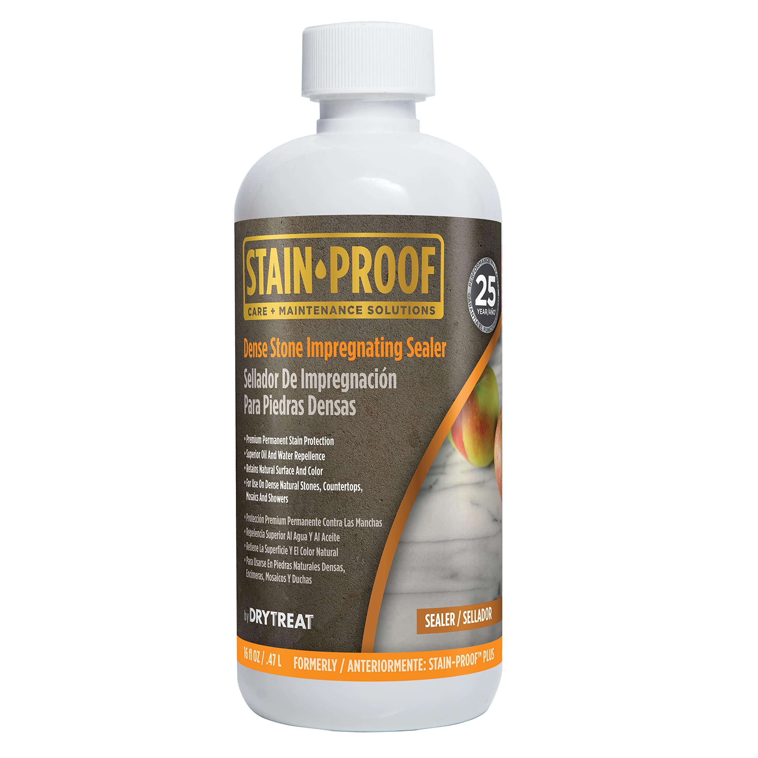 Stain Proof Dense Stone Impregnating Sealer - 1 Pint, Protects Against Water and Salt Damage and Oil-Based Stains, Sealer for Granite, Marble, Tile & Natural Stone; For Indoor & Outdoor Application