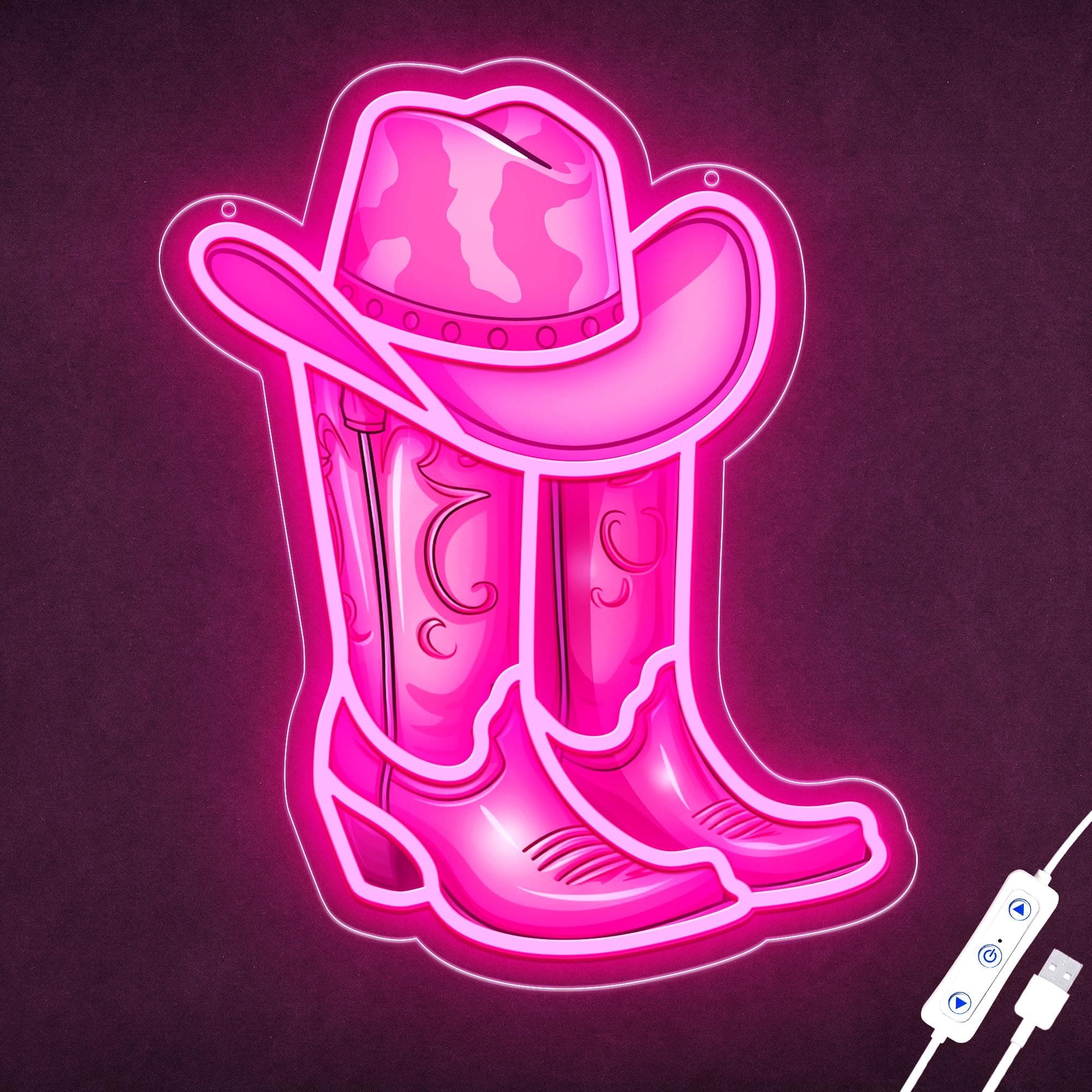 Cowboy Boot with Hat Neon Signs for Wall Decor, Led Pink Cowgirl Boot Neon Sign, Pink Aesthetic Western Wall Art, Cowboy LED Sign for Game Room Bedroom Party Bar Decor Birthday Christmas Gifts