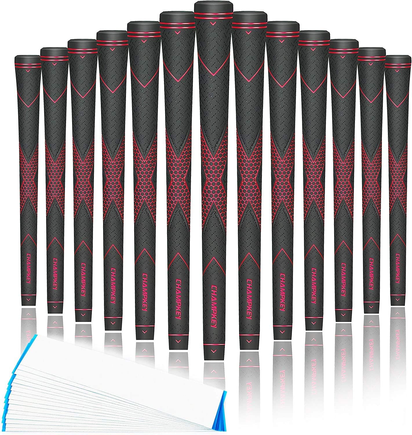 Premium Rubber Golf Grips 13 Pack | High Traction and Feedback Rubber Golf Club Grips | Choose Between 13 Grips with 15 Tapse and 13 Grips with All Kits