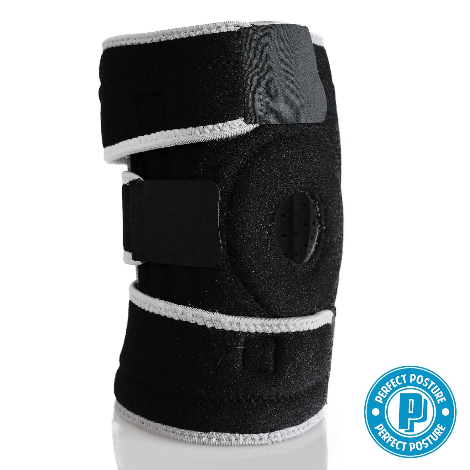 *New* Knee Brace Support with Open Patella for ACL, Arthritis, LCL, MCL. Side Stabilizers Non Slip Neoprene. Non Bulky, Adjustable Comfort Fit (1-Count)