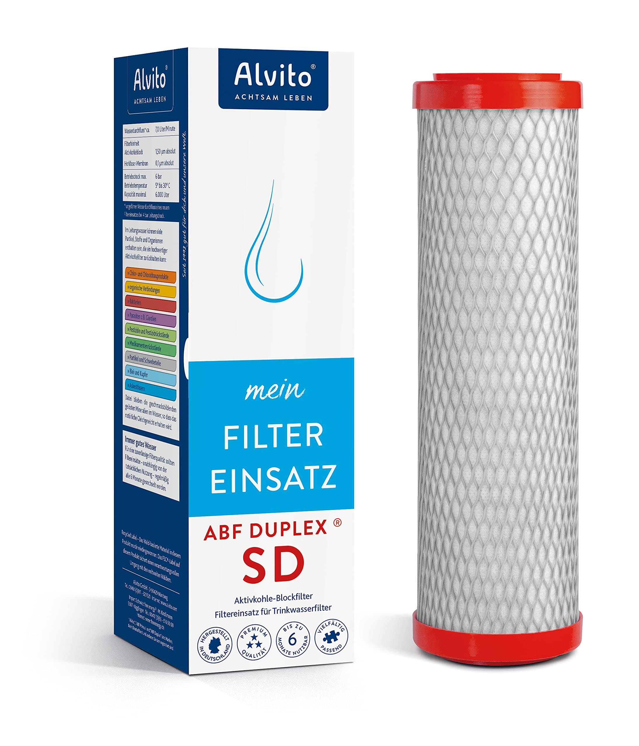 AlvitoWater, Activated carbon filter, 1 Stück (1er Pack)