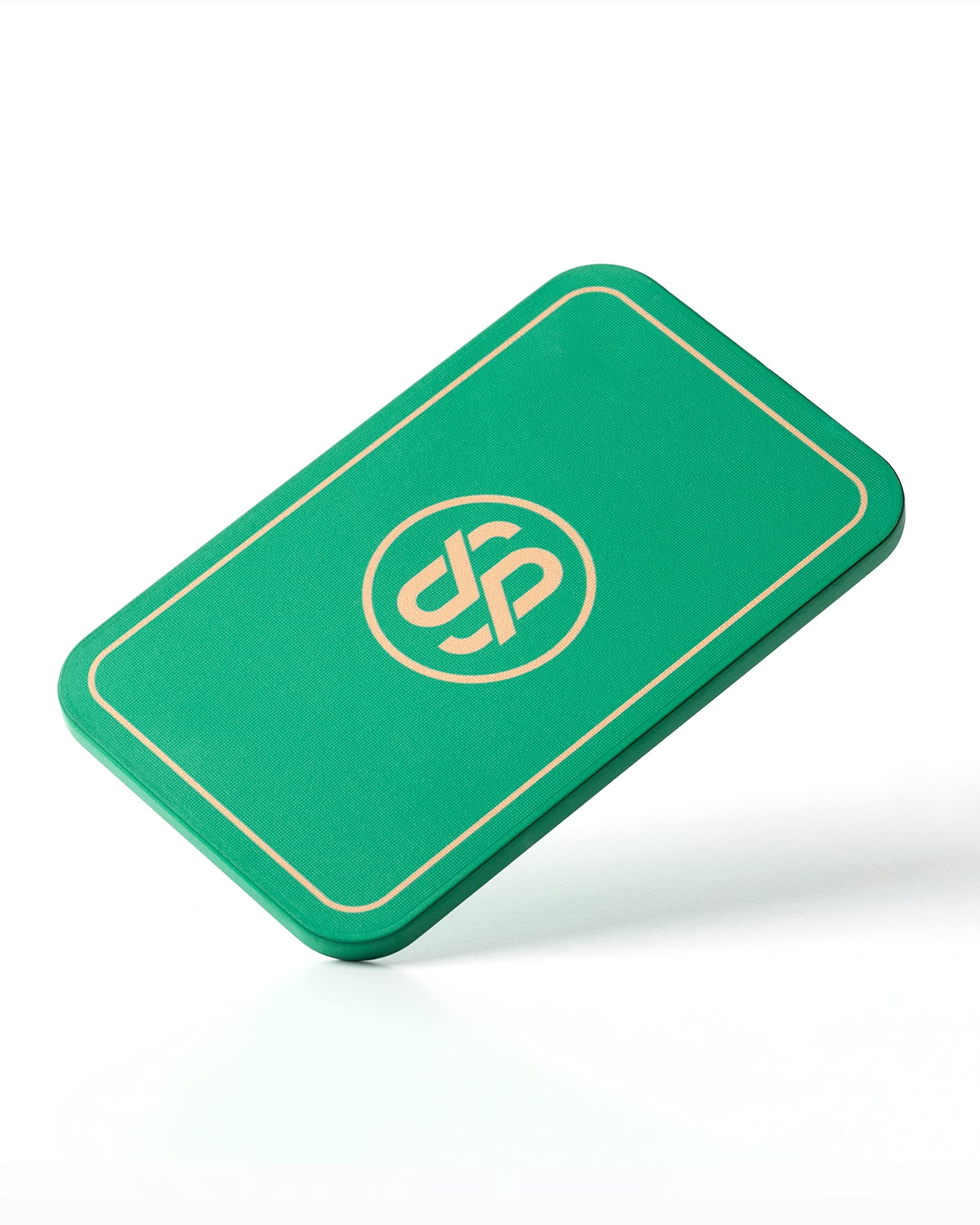 SLOWPLAY Godel Rectangular Poker Chips Plaques, Pack of 10 Pcs, European Style Professional Plaques Without Denomination, 34-Gram Ceramic Composite (Green)