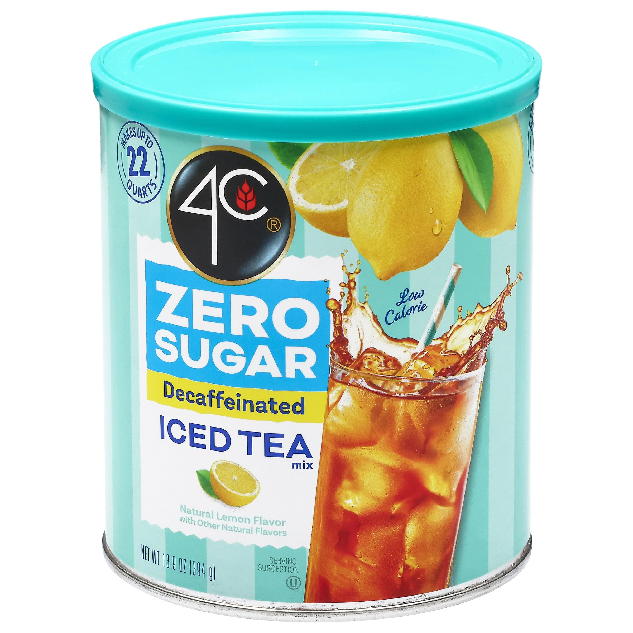 Zero Sugar Powdered Drink Mix Cannisters, Zero Sugar Decaffeinated Iced Tea, 22 Quarts, Family Sized Cannister, Low Calorie, Thirst Quenching Flavors (Decaf Iced Tea, 13.9 Ounce (Pack of 1))