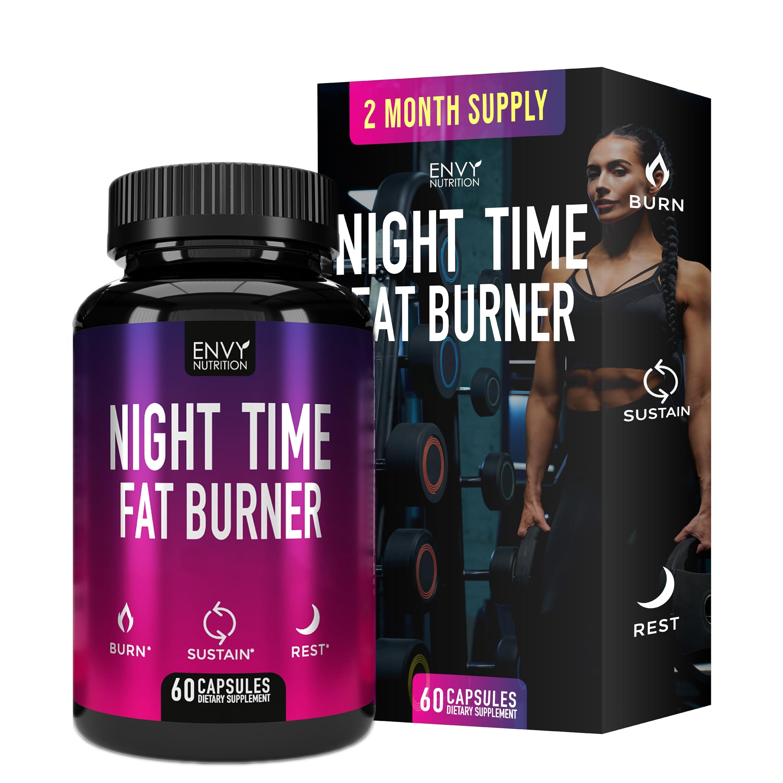 Night Time Fat Burner - Metabolism Support and Weight Loss Diet Pills