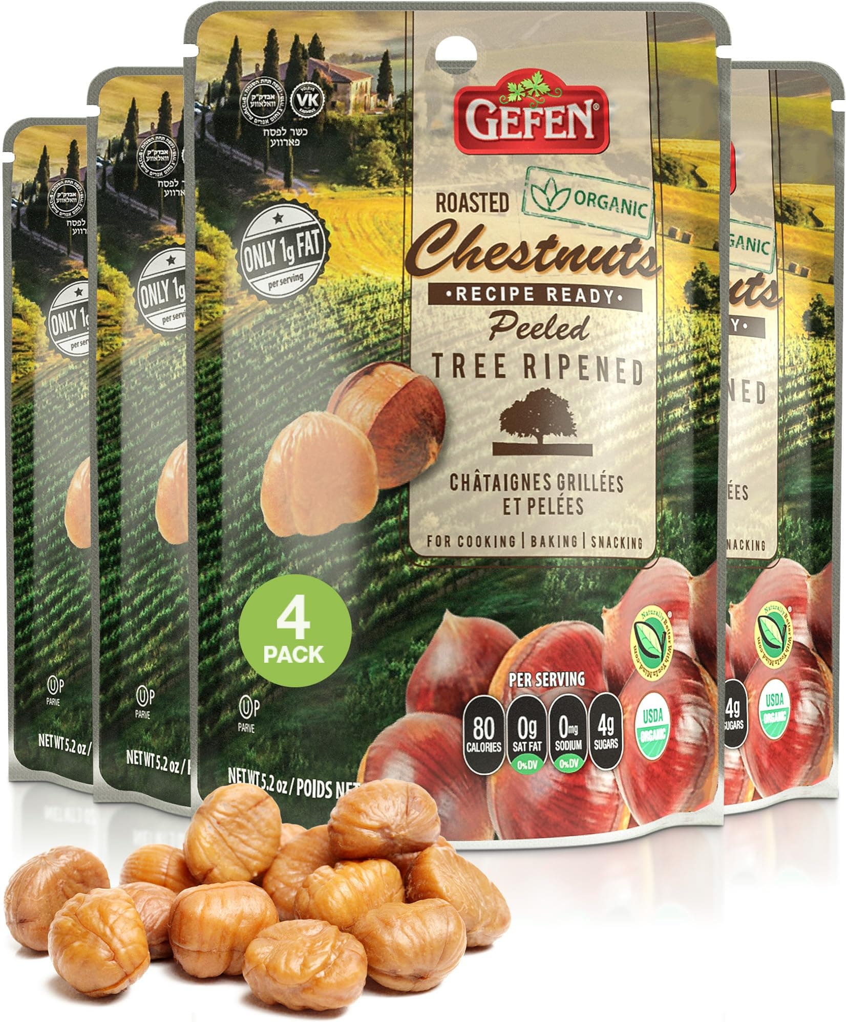 GEFEN, CHESTNUTS,RSTD WHOLE,SHL 5.2 OZ