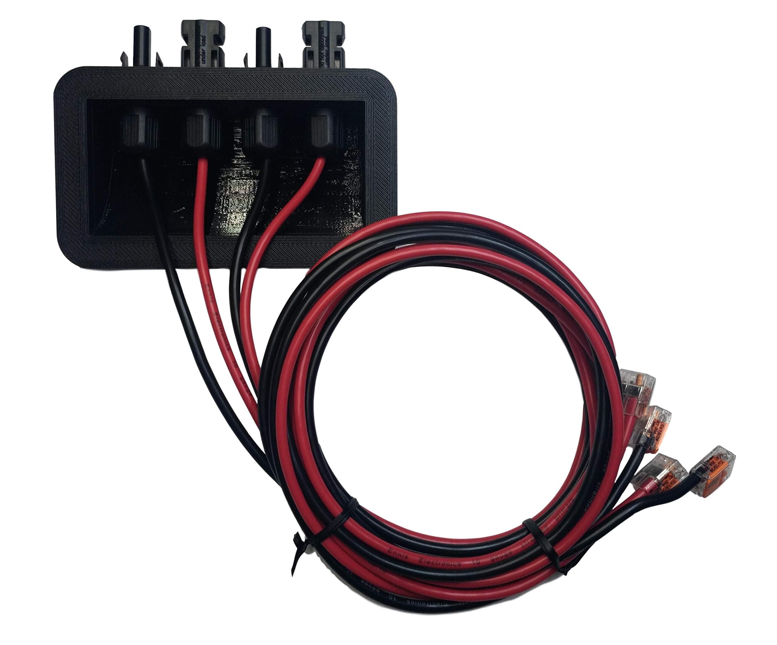 4 Port MC4 Solar Panel Weatherproof Cable Wire Entry Housing, 5 FT