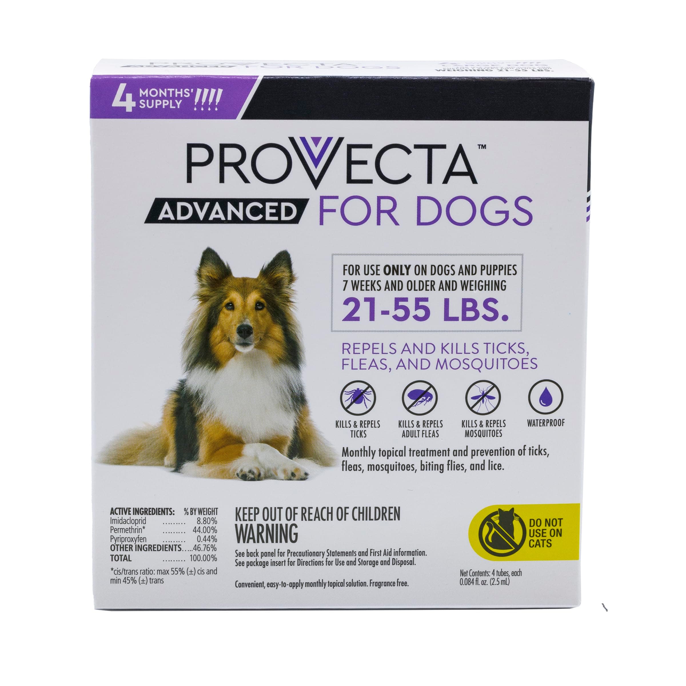 Advanced for Large Dogs (21–55 lbs) Flea and Tick Topical Treatment, 4-Month Supply