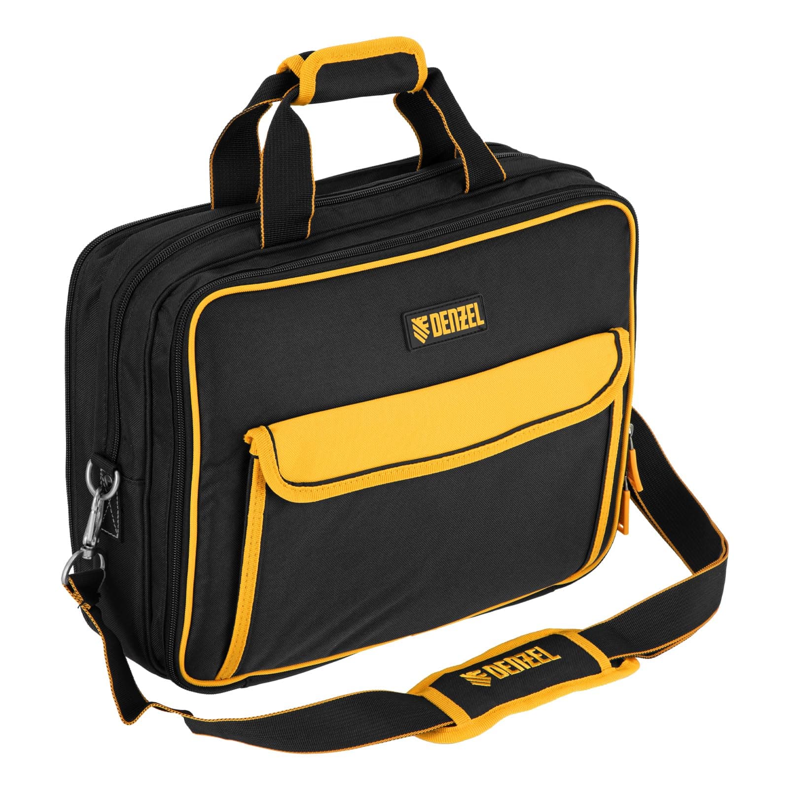 DENZEL Heavy Duty Tool Bag – 31 Pockets, Water-Resistant Tool Box Briefcase with Laptop Compartment, Shoulder Strap & Reinforced Base – Tool Bag for Technicians, Electricians & DIY Use