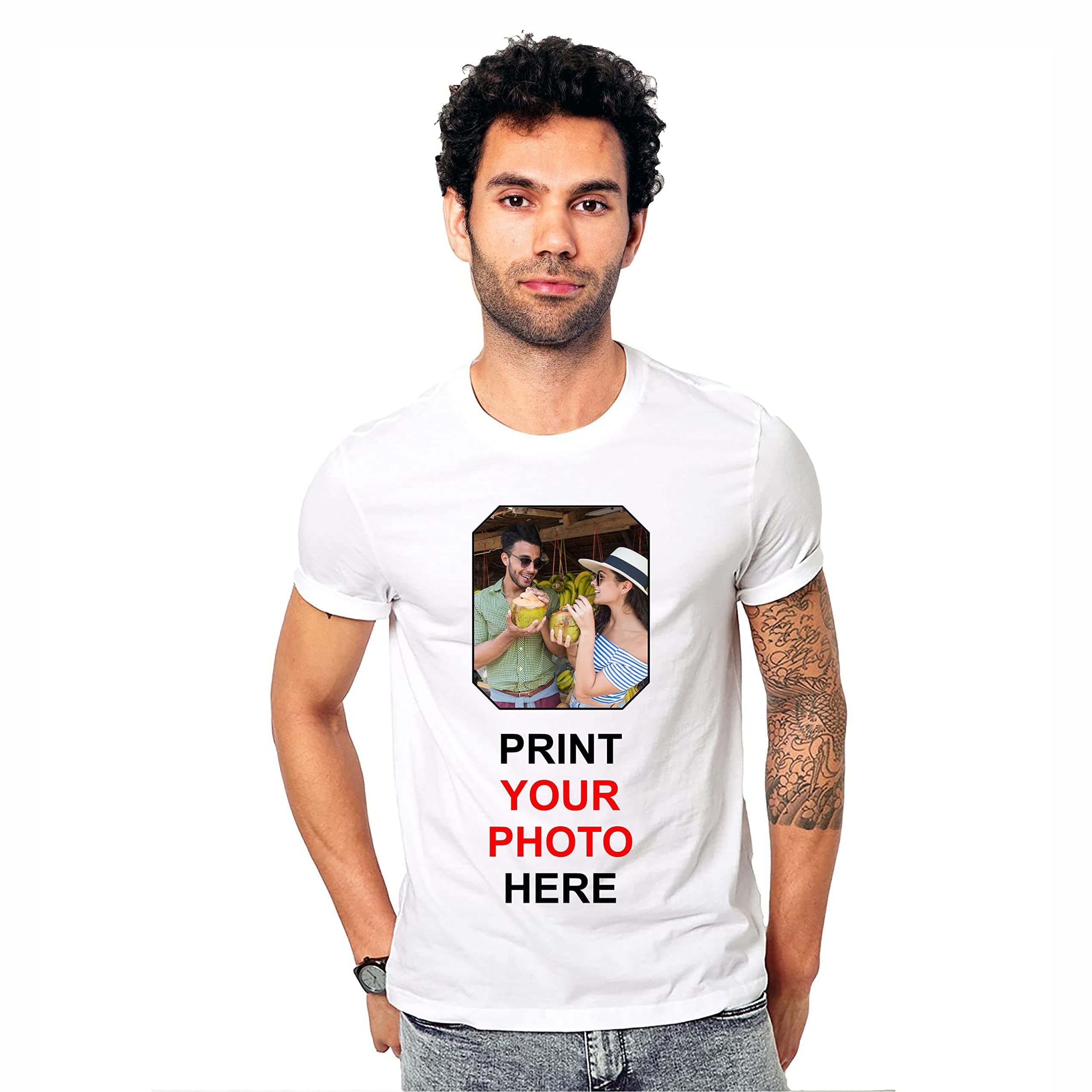 GenericPersonalized Custom Print Round Neck Dry Fit Printed Premium PolySilk Unisex T-Shirt