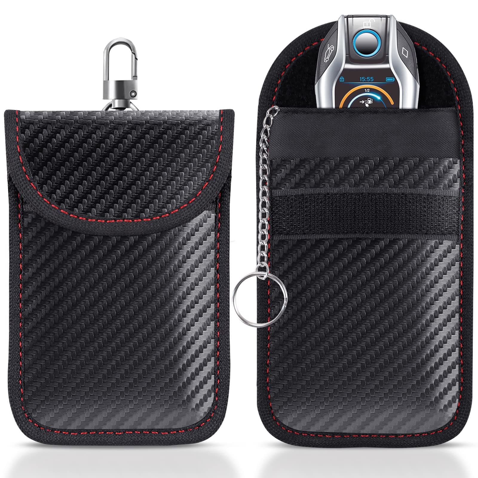 Faraday Pouch for car Keys,2 Pack Faraday Bag | Car Key Signal Blocking Pouch | Keyless Entry Car Keys Case | RFID Blocker Bag for Car Security | Anti-Theft Remote Entry Keyless Protect
