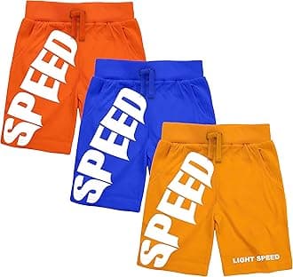 KYDA KIDS® Bio Washed 100% Cotton Summer Children Unisex Shorts with Pockets(KK-EEE-C4-5-6Y,Multicolor)