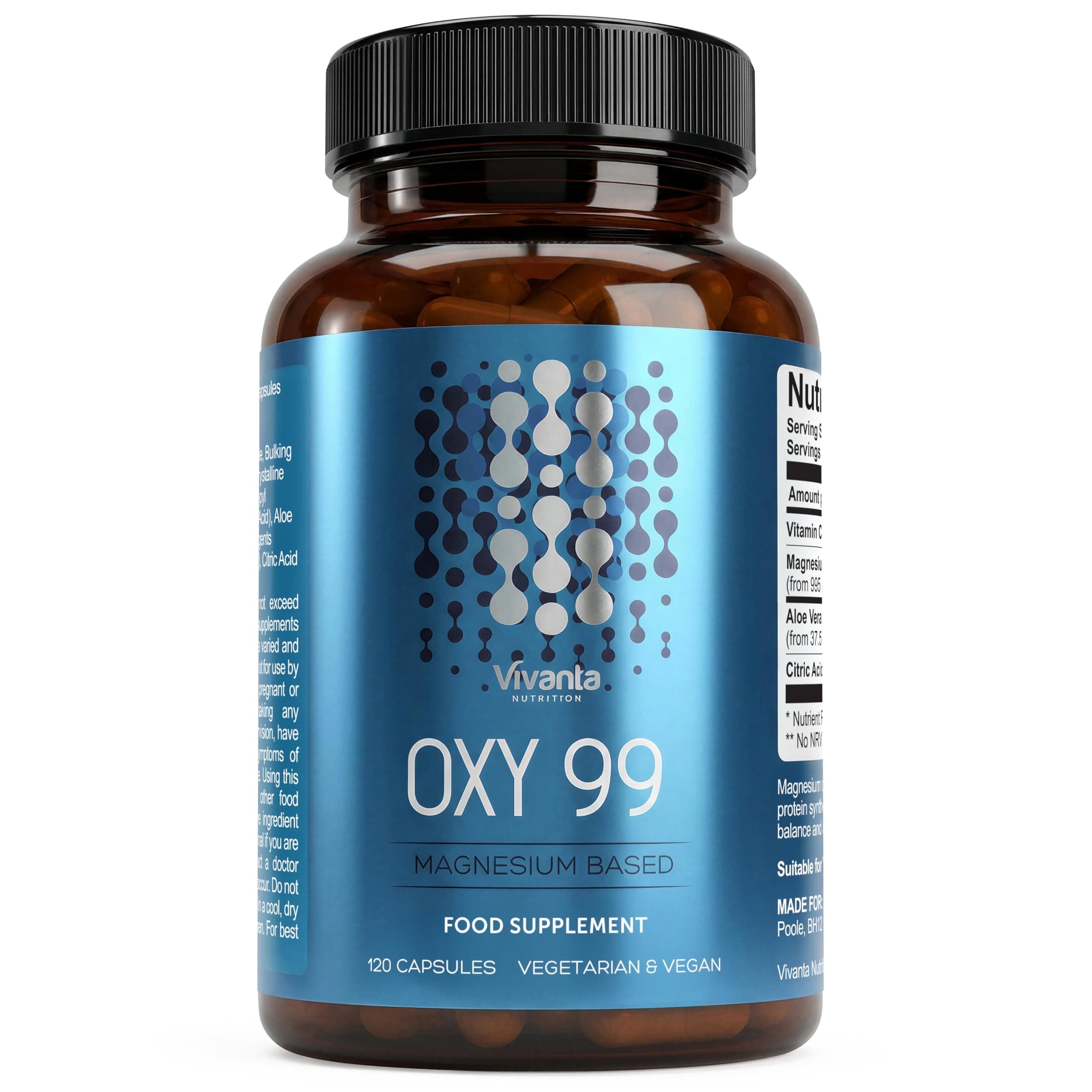 – Oxy 99 - Very High Strength Oxygen Cleanse - 995mg Magnesium Hydroxide - 120 Vegan & Vegetarian Capsules (14 Day Colon Cleanse)