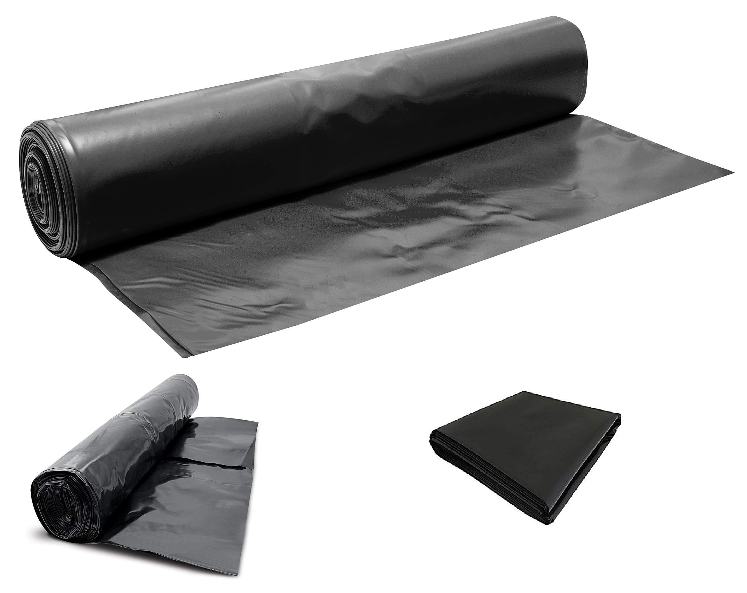 Heavy Duty Black Polythene Sheet - DPM/DPC 300 mu - 1200 Gauge - Select Size (Polythene, 11M X 4M)