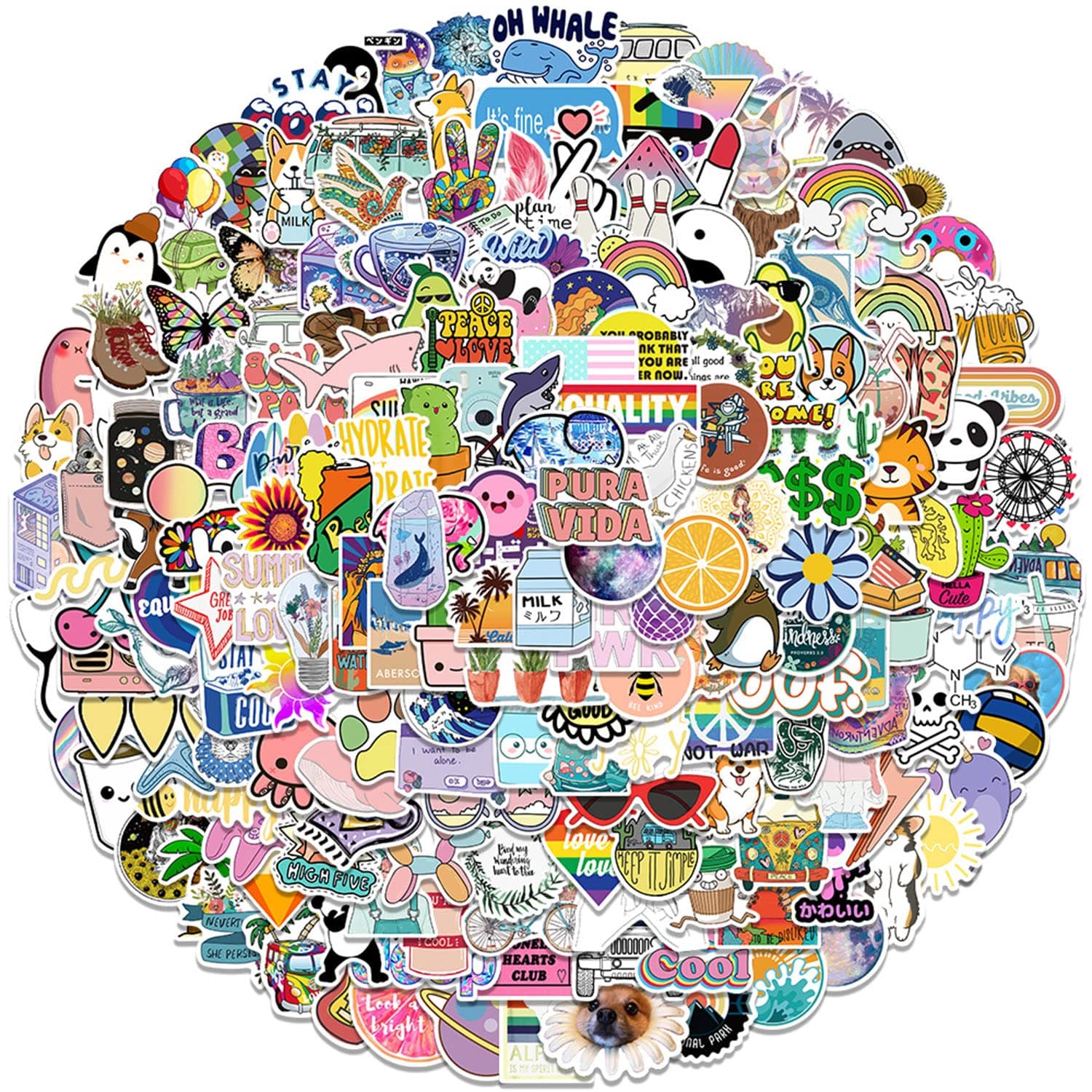 Seatefy 200 PCS VSCO Vinyl Stickers