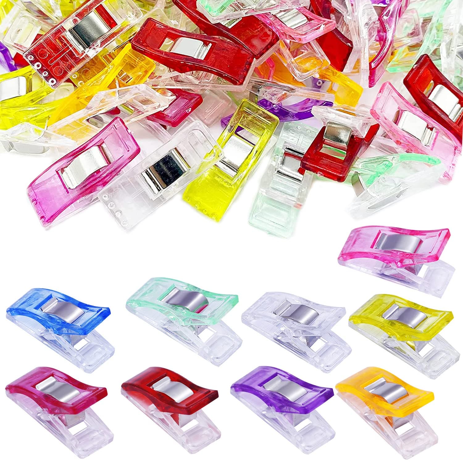 Wonder Clips Fabric Quilting Clips, Plastic, 50 PCS