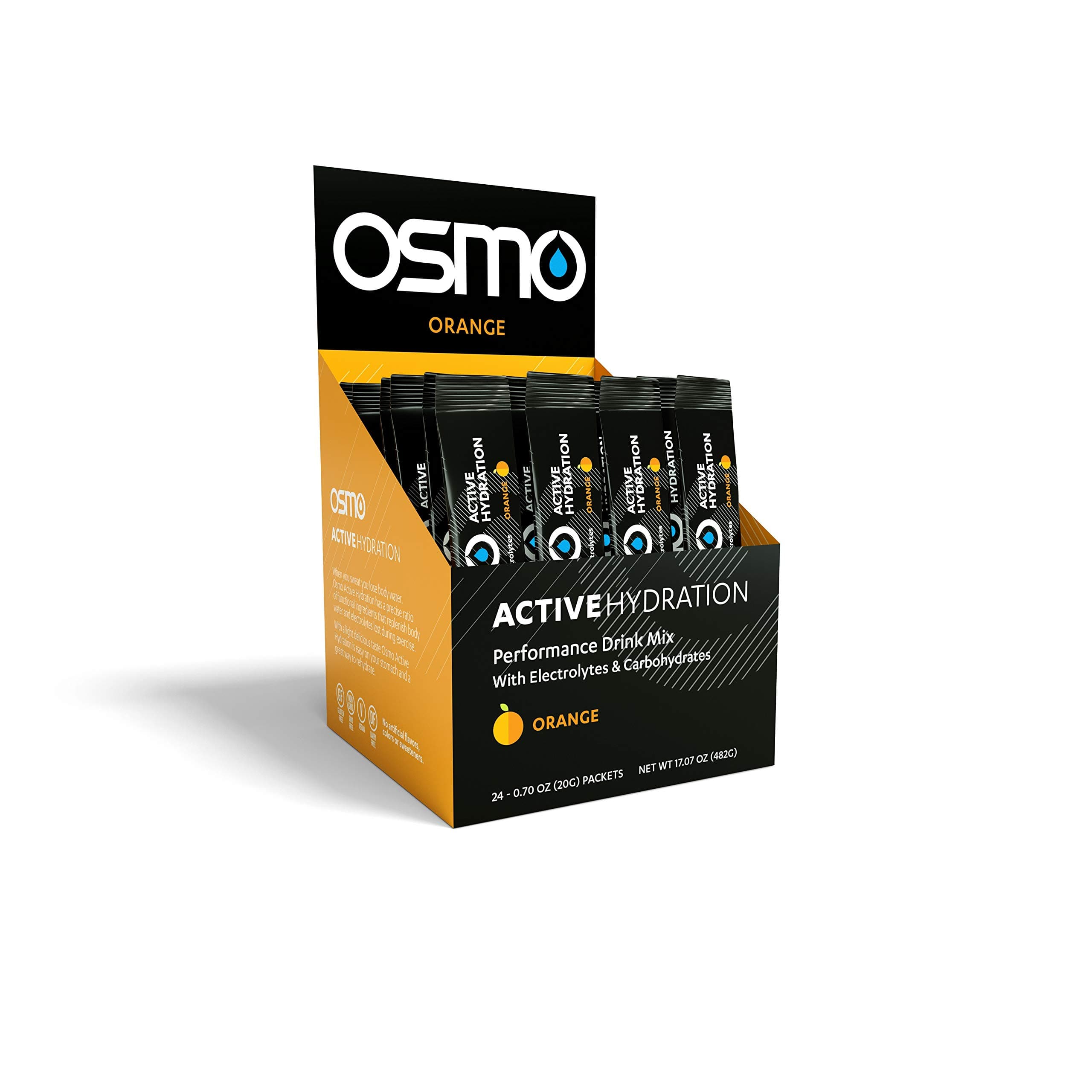 OSMO Nutrition - Active Hydration - During-Exercise Hydration Powdered Drink Mix - Fastest Way to Rehydrate - Improves Power Output & Endurance - Orange - 24 Single Servings