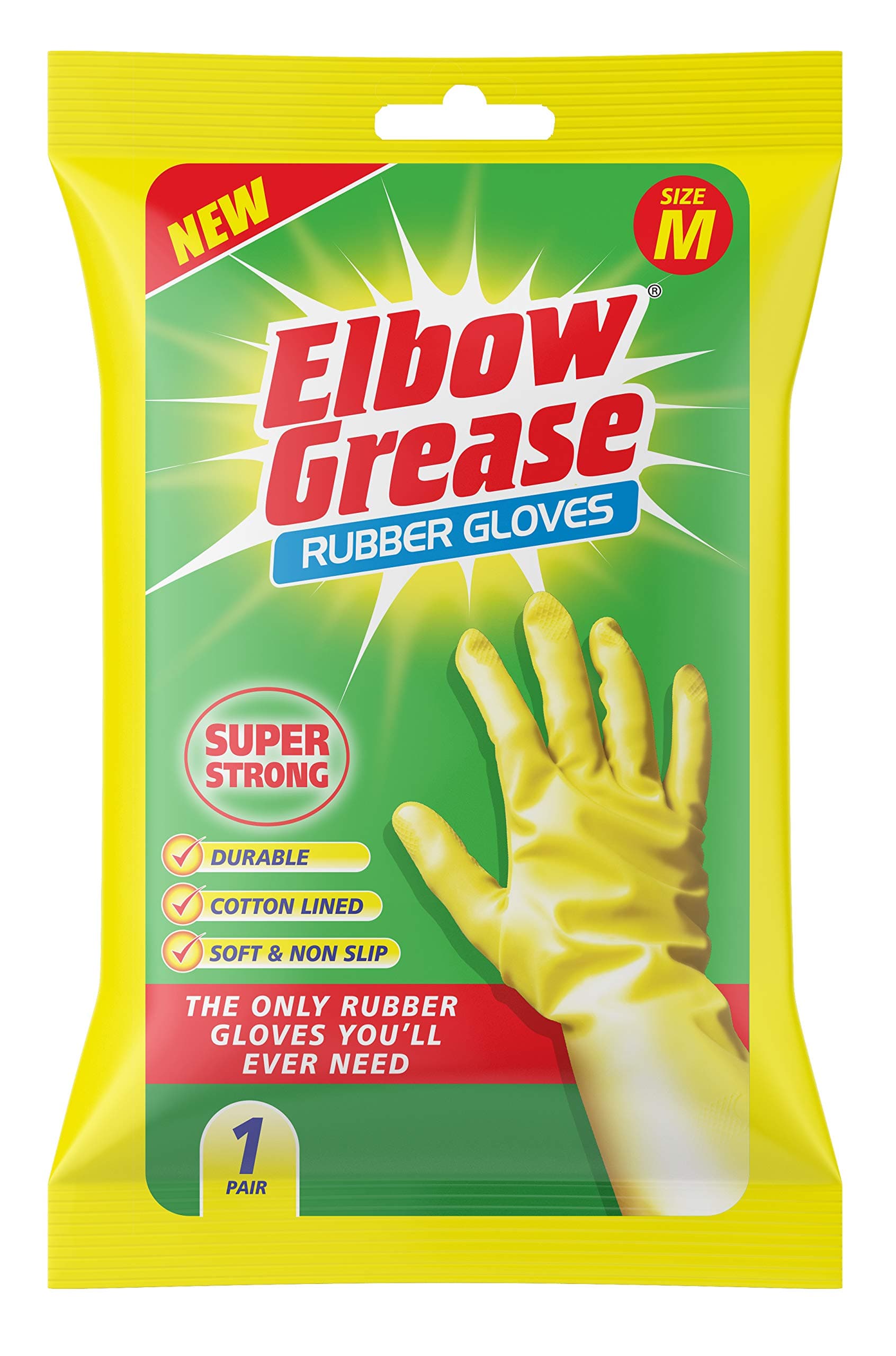 Rubber Gloves, Super Strong, Durable, Cotton Lined, Soft And Non Slip (1, Medium), Multicolor, Pack Of 1