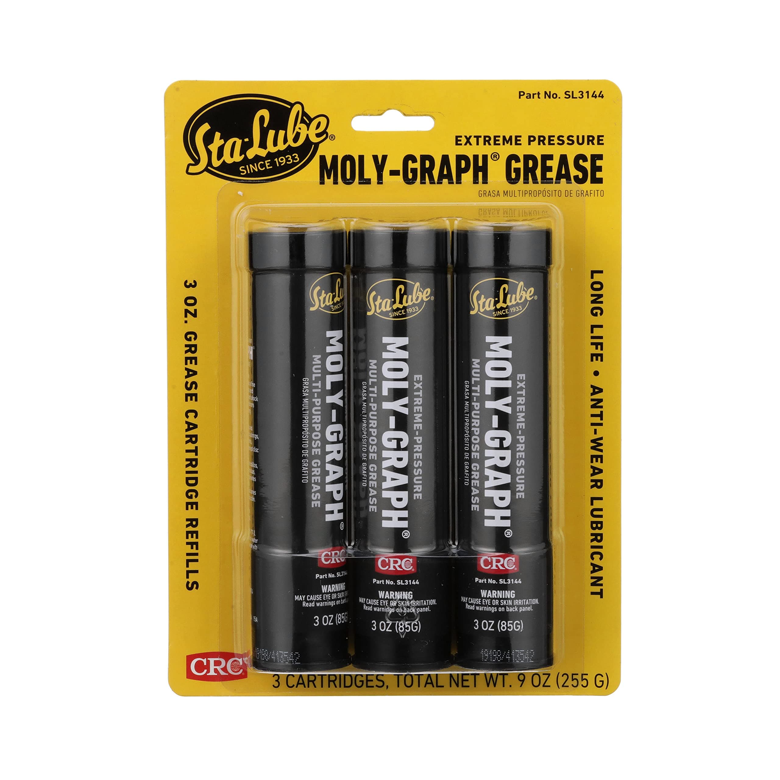 Moly-Graph Extreme Pressure Multi-Purpose Grease SL3144 - [Pack of 3] 3 Wt Oz., Extreme Pressure, Multi-Purpose Molybdenum and Graphite Grease