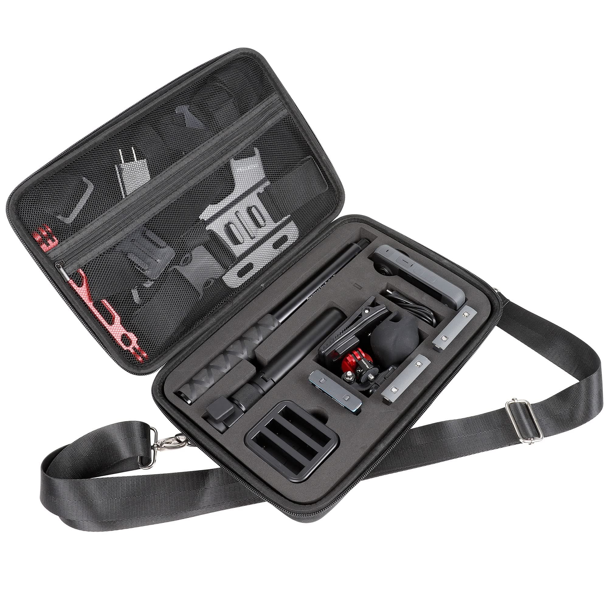 Carrying Case For Insta360 X3 X2 X Camera,Large Hard Shell with EVA Liner Bag Compatible for Insta 360 Bullet Time Handle/Selfie stick and other Accessories